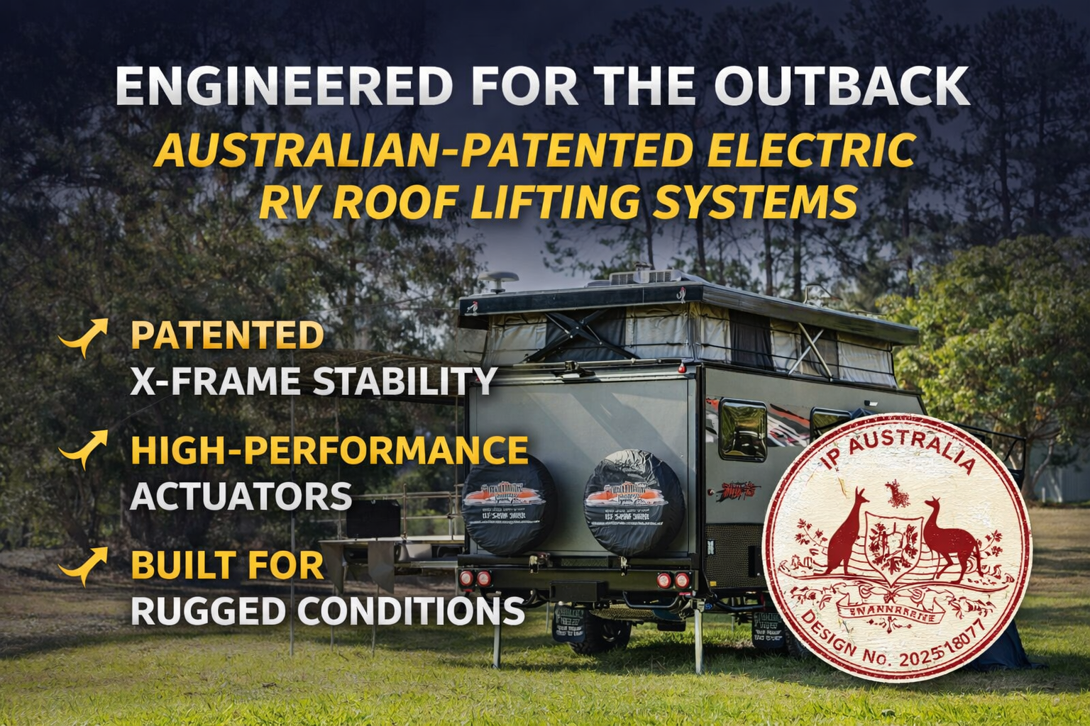 Australian-Patented Electric RV Roof Lifting Systems: P-Series Brackets ...