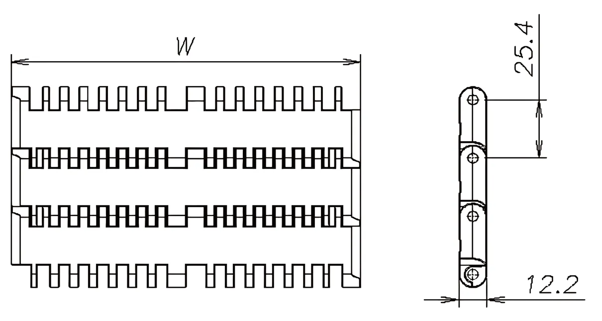 Cinturones modulares de plástico-CY-254014A Tapa plana-dibujos.png