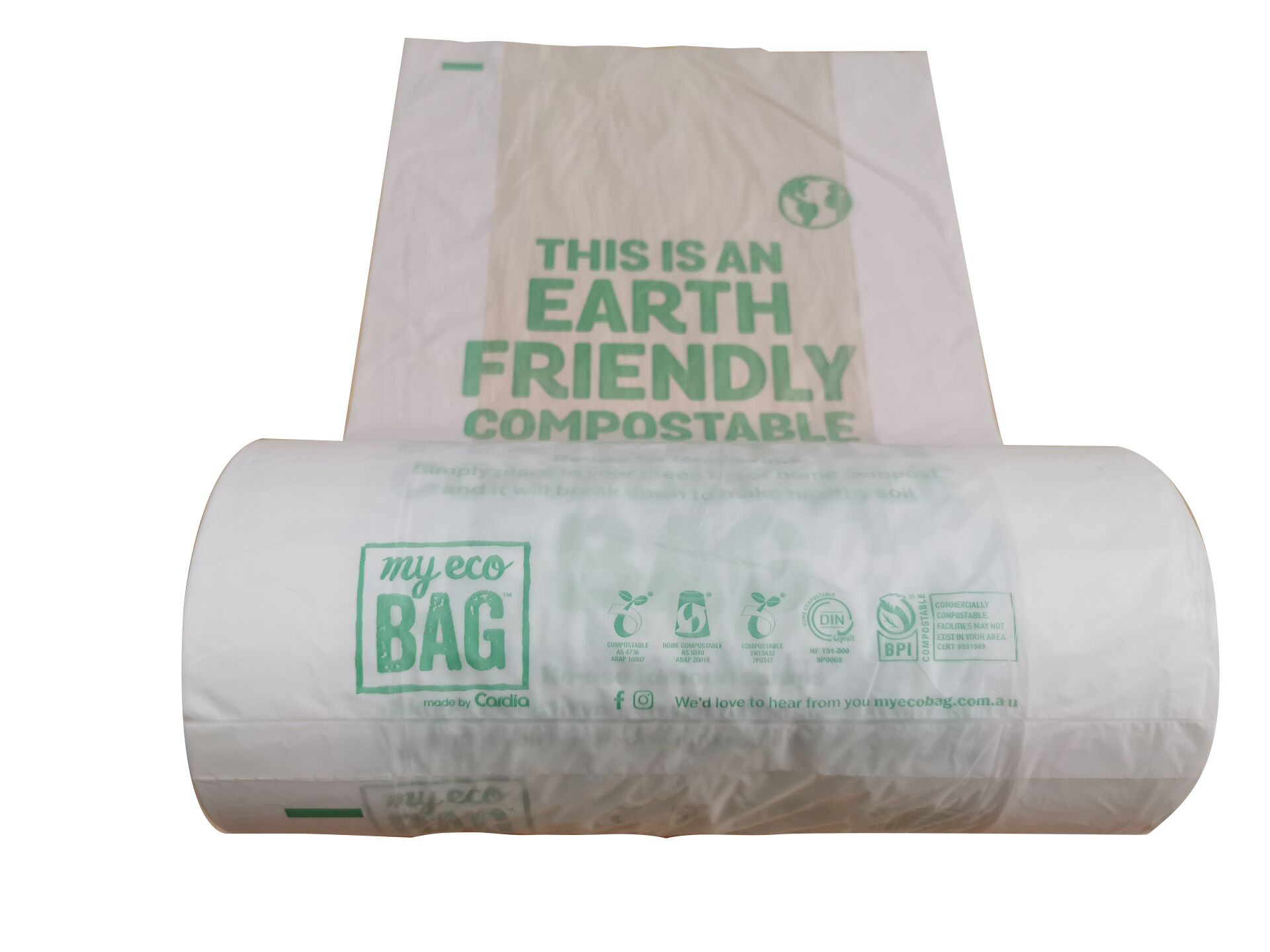 Customized and certified compostable Trash Bags 250 bags Per Roll
