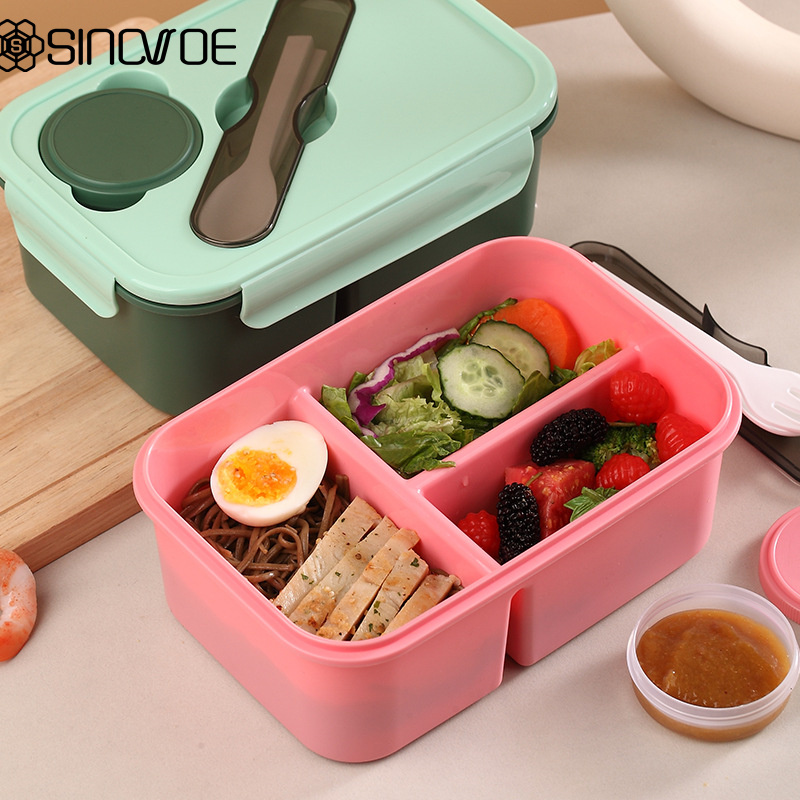 Plastic lunch box with three compartmentsSINOVOE INTERNATIONAL LIMITED