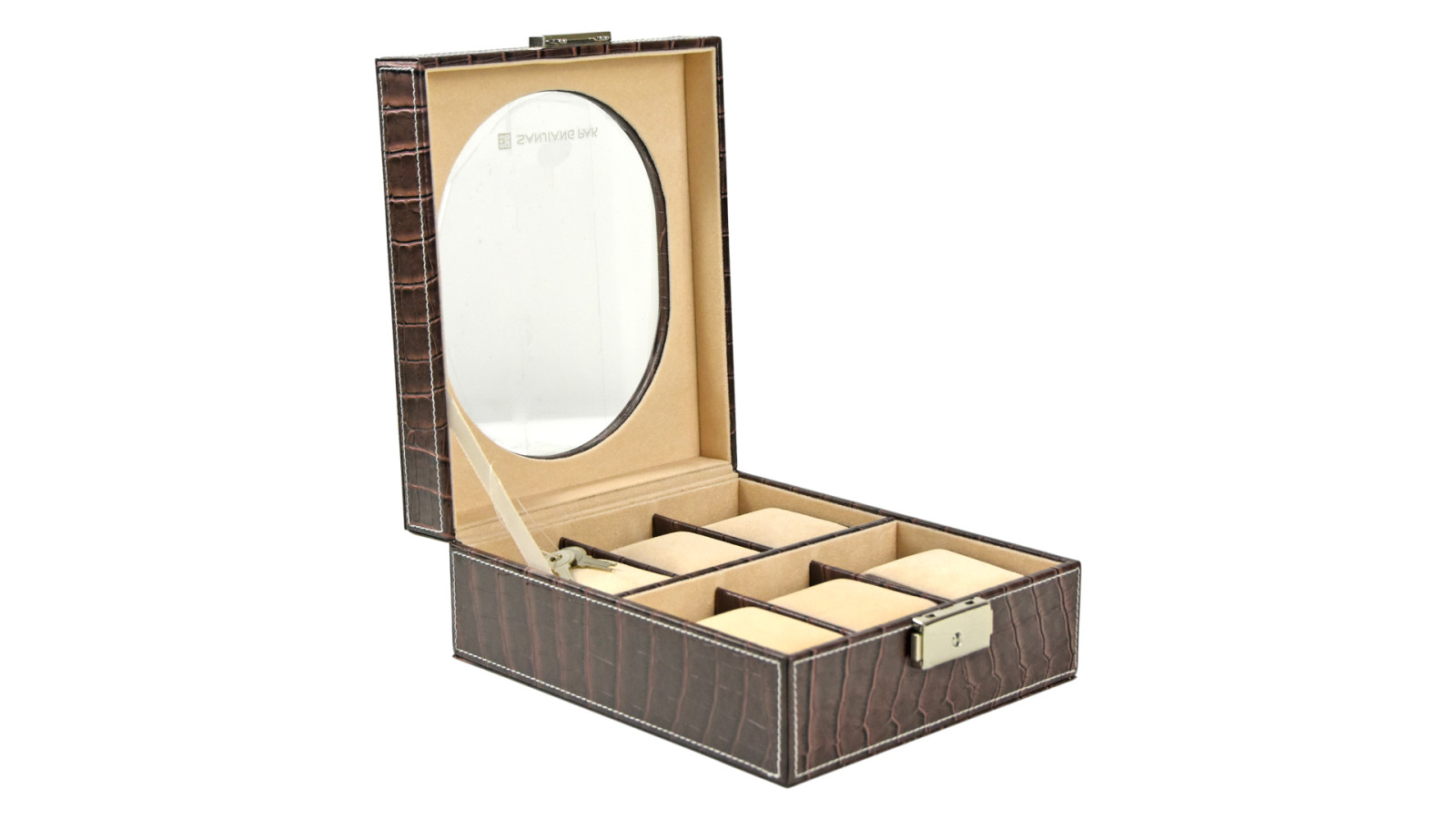 Customized fashionable PU leather watch storage case watch box with 6 ...