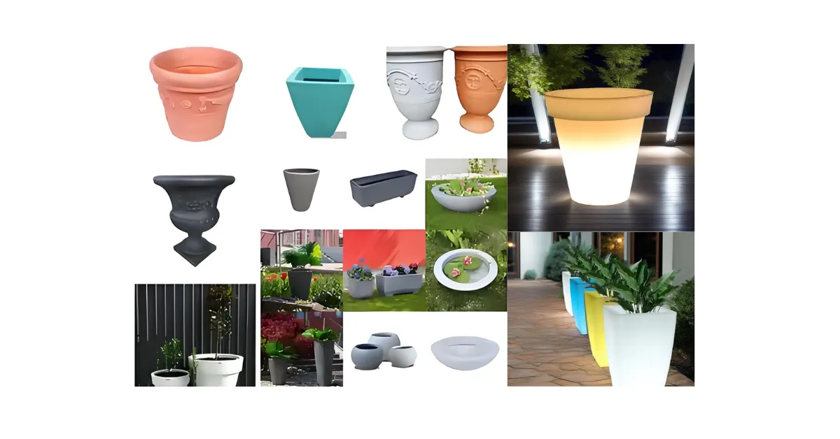 kinds of shapes of rotomolding flower pot