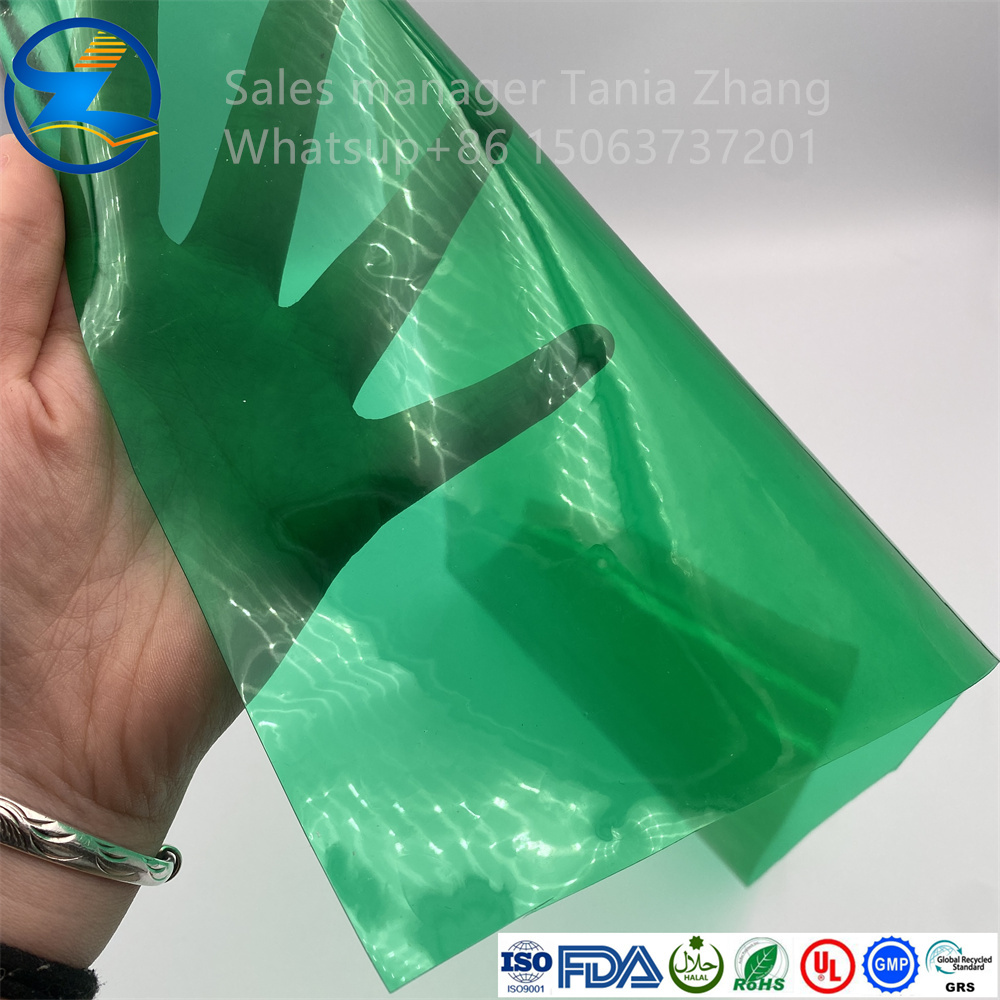 Colored soft green PVC film for making bagsShandong Top Leader Plastic