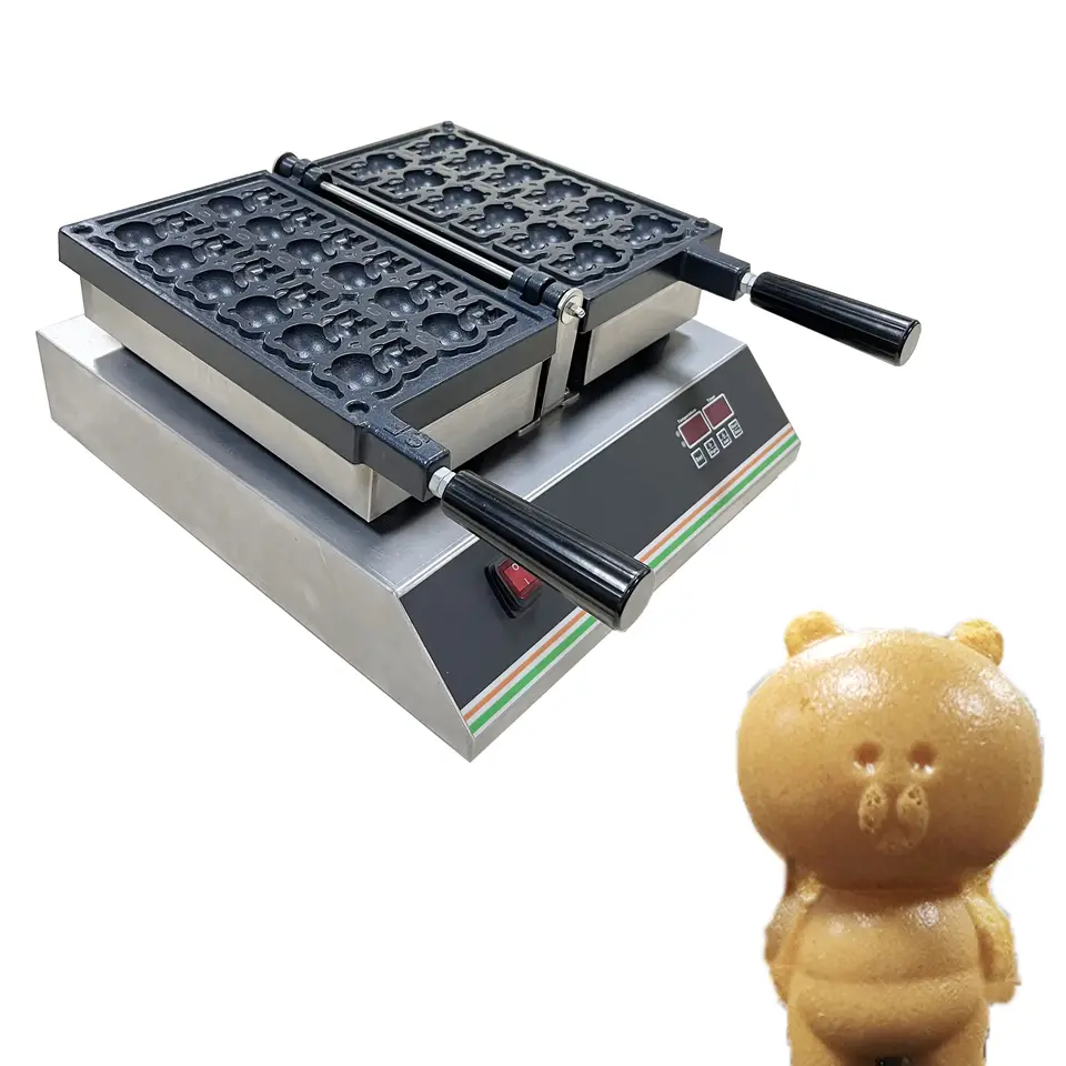 Popular Commercial use little bear shape waffle maker non stick pan