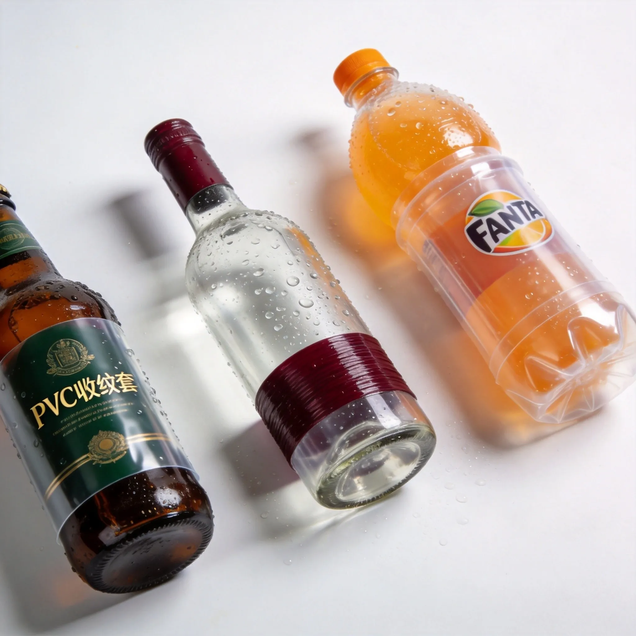 PVC shrink sleeve labels for beverage bottles with 360&deg; branding