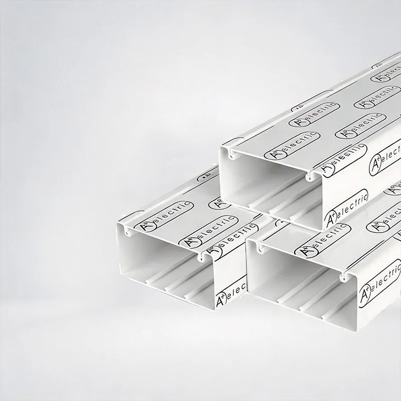 Slotted cable trunking with snap-fit cover for electrical installations