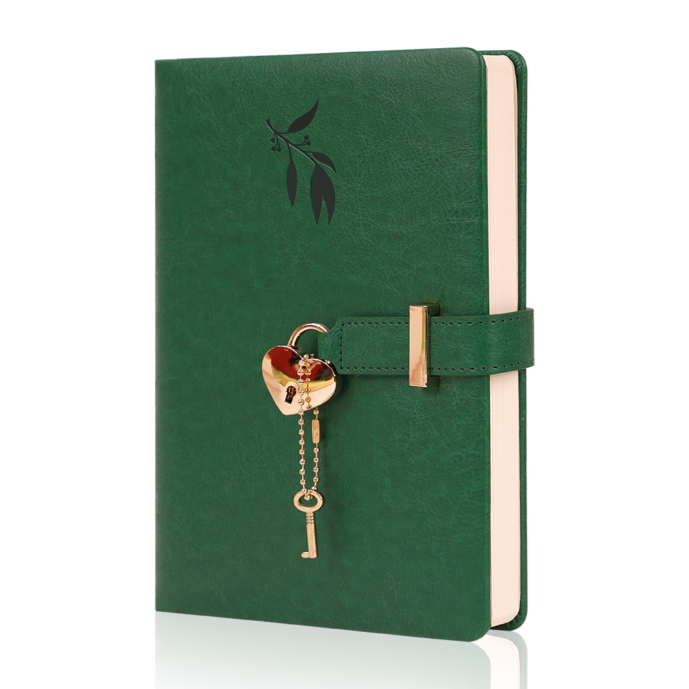 Custom PU Leather Journal with Lock Personalized Color, Logo, Size