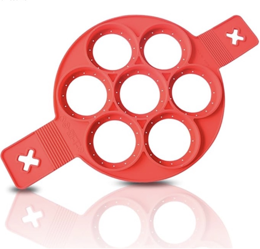 Silicone Pancake Molds 7 Circles Reusable Non Stick Egg Mold Ring