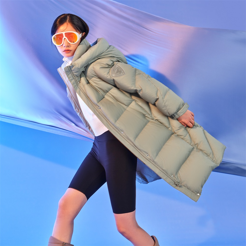 Winter clothes women hooded puffer down jacket long bubble jacket