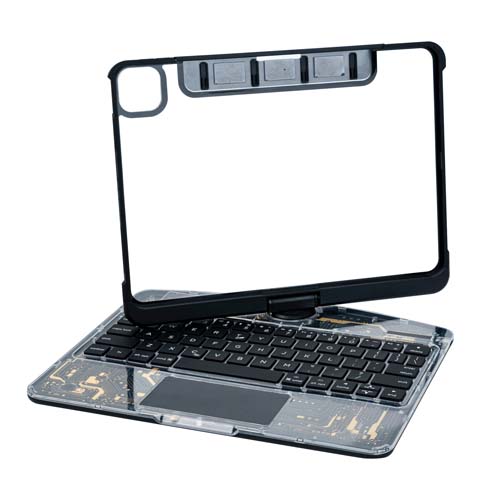 Sleek Design Transparent Case with Rotatable Touchpad Keyboard for iPad