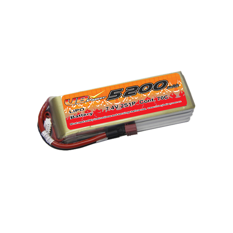 VBpower 5200mAh 70C 2S 7.4V High-Discharge RC Model Li-PO Battery ...