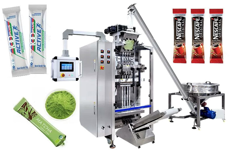 Match Machine For Packing Automatic Stick Bag Packing Machine | 4-Lane Matcha & Coffee Powder Filler