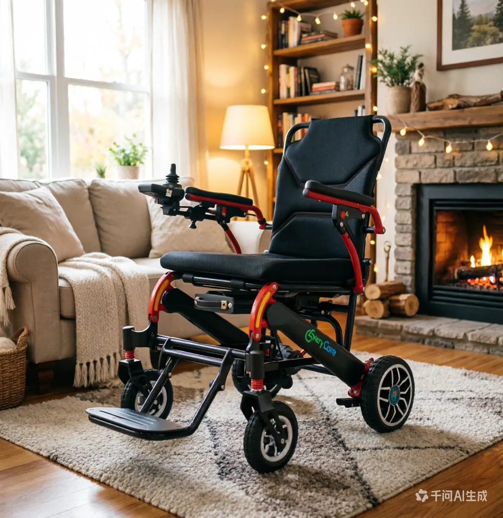A modern electric wheelchair is positioned in a cozy living room near a fireplace. The wheelchair features a sleek black and red design with a comfortable seat, adjustable armrests, and a control joystick. The room is warmly lit by a floor lamp and string lights, creating a comfortable and inviting atmosphere. The wheelchair is placed on a soft rug, surrounded by a sofa and bookshelf, highlighting its suitability for indoor use. electronic wheel chair,  motorized wheel chair,  motor wheel chairs,  electric power chairs for sale,  power chair prices,  motorized wheel chair price,  electric portable wheelchairs,  electric lightweight folding wheelchair,  best motorised wheelchair,  mobile wheelchair,  electric wheel chairs,  power chair for elderly,  power chair for seniors,  electric handicap chair,  power chair cost,  electric mobility chair,  mobility power chair,  power chairs for sale,  electric power chair,  mechanical wheelchair,  mobility electric chair,  e wheelchair,  outdoor power chair,  power chairs for outdoors,  electric wheel chairs for sale,  electric mobility wheelchairs,  electric mobility chairs for adults,  electric mobile chair,  motor assisted wheelchair,  motor powered wheelchair,  power wheel wheelchair,  lightweight folding wheelchair electric,  travel power chair,  compact power chair,  power travel wheelchair,  wheel chairs electric,  Electric Wheelchairs CE, power wheelchair CE, power electric wheelchair CE, Powered Wheelchair CE, electric power wheelchair CE, power chair CE, electric powerchair CE, Motorized Wheelchair CE, Electrically Powered Wheelchair CE, battery operated wheelchair CE, battery powered wheelchairs CE, electric disabled chair CE, electric mobile wheelchair CE, electric mobility wheelchairs CE, electric motorized wheelchair CE, electric power wheelchair CE, electric powered wheelchair CE, electrical wheelchair CE, electronic wheelchair CE, mechanised wheelchair CE, mobility electric wheelchairs CE, motor wheelchair CE, motorised wheelchairs CE, power electric wheelchair CE, rechargeable wheelchair CE, wheel chair electric CE, wheel chair with battery CE, wheelchair battery operated CE, wheelchair electric CE, wheelchair motorized CE, wheelchair with battery CE, Electric Wheelchairs ISO13485, power wheelchair ISO13485, power electric wheelchair ISO13485, Powered Wheelchair ISO13485, electric power wheelchair ISO13485, power chair ISO13485, electric powerchair ISO13485, Motorized Wheelchair ISO13485, Electrically Powered Wheelchair ISO13485, battery operated wheelchair ISO13485, battery powered wheelchairs ISO13485, electric disabled chair ISO13485, electric mobile wheelchair ISO13485, electric mobility wheelchairs ISO13485, electric motorized wheelchair ISO13485, electric power wheelchair ISO13485, electric powered wheelchair ISO13485, electrical wheelchair ISO13485, electronic wheelchair ISO13485, mechanised wheelchair ISO13485, mobility electric wheelchairs ISO13485, motor wheelchair ISO13485, motorised wheelchairs ISO13485, power electric wheelchair ISO13485, rechargeable wheelchair ISO13485, wheel chair electric ISO13485, wheel chair with battery ISO13485, wheelchair battery operated ISO13485, wheelchair electric ISO13485, wheelchair motorized ISO13485, wheelchair with battery ISO13485, folding Electric Wheelchairs, folding power wheelchair, folding power electric wheelchair, folding Powered Wheelchair, folding electric power wheelchair, folding power chair, folding electric powerchair, folding Motorized Wheelchair, folding Electrically Powered Wheelchair, folding battery operated wheelchair, folding battery powered wheelchairs, folding electric disabled chair, folding electric mobile wheelchair, folding electric mobility wheelchairs, folding electric motorized wheelchair, folding electric power wheelchair, folding electric powered wheelchair, folding electrical wheelchair, folding electronic wheelchair, folding mechanised wheelchair, folding mobility electric wheelchairs, folding motor wheelchair, folding motorised wheelchairs, folding power electric wheelchair, folding rechargeable wheelchair, folding wheel chair electric, folding wheel chair with battery, folding wheelchair battery operated, folding wheelchair electric, folding wheelchair motorized, folding wheelchair with battery, foldable Electric Wheelchairs, foldable power wheelchair, foldable power electric wheelchair, foldable Powered Wheelchair, foldable, electric power wheelchair, foldable power chair, foldable electric powerchair, foldable Motorized Wheelchair, foldable Electrically Powered Wheelchair, foldable battery operated wheelchair, foldable battery powered wheelchairs, foldable electric disabled chair, foldable electric mobile wheelchair, foldable electric mobility wheelchairs, foldable electric motorized wheelchair, foldable electric power wheelchair, foldable electric powered wheelchair, foldable electrical wheelchair, foldable electronic wheelchair, foldable mechanised wheelchair, foldable mobility electric wheelchairs, foldable motor wheelchair, foldable motorised wheelchairs, foldable power electric wheelchair, foldable rechargeable wheelchair, foldable wheel chair electric, foldable wheel chair with battery, foldable wheelchair battery operated, foldable wheelchair electric, foldable wheelchair motorized, foldable wheelchair with battery, portable Electric Wheelchairs, portable power wheelchair, portable power electric wheelchair, portable Powered Wheelchair, portable electric power wheelchair, portable power chair, portable electric powerchair, portable Motorized Wheelchair, portable Electrically Powered Wheelchair, portable battery operated wheelchair, portable battery powered wheelchairs, portable electric disabled chair, portable electric mobile wheelchair, portable electric mobility wheelchairs, portable electric motorized wheelchair, portable electric power wheelchair, portable electric powered wheelchair, portable electrical wheelchair, portable electronic wheelchair, portable mechanised wheelchair, portable mobility electric wheelchairs, portable motor wheelchair, portable motorised wheelchairs, portable power electric wheelchair, portable rechargeable wheelchair, portable wheel chair electric, portable wheel chair with battery, portable wheelchair battery operated, portable wheelchair electric, portable wheelchair motorized, portable wheelchair with battery, compact Electric Wheelchairs, compact power wheelchair, compact power electric wheelchair, compact Powered Wheelchair, compact electric power wheelchair, compact power chair, compact electric powerchair, compact Motorized Wheelchair, compact Electrically Powered Wheelchair, compact battery operated wheelchair, compact battery powered wheelchairs, compact electric disabled chair, compact electric mobile wheelchair, compact electric mobility wheelchairs, compact electric motorized wheelchair, compact electric power wheelchair, compact electric powered wheelchair, compact electrical wheelchair, compact electronic wheelchair, compact mechanised wheelchair, compact mobility electric wheelchairs, compact motor wheelchair, compact motorised wheelchairs, compact power electric wheelchair, compact rechargeable wheelchair, compact wheel chair electric, compact wheel chair with battery, compact wheelchair battery operated, compact wheelchair electric, compact wheelchair motorized, compact wheelchair with battery, lightweight Electric Wheelchairs, lightweight power wheelchair, lightweight power electric wheelchair, lightweight Powered Wheelchair, lightweight electric power wheelchair, lightweight power chair, lightweight electric powerchair, lightweight Motorized Wheelchair, lightweight Electrically Powered Wheelchair, lightweight battery operated wheelchair, lightweight battery powered wheelchairs, lightweight electric disabled chair, lightweight electric mobile wheelchair, lightweight electric mobility wheelchairs, lightweight electric motorized wheelchair, lightweight electric power wheelchair, lightweight electric powered wheelchair, lightweight electrical wheelchair, lightweight electronic wheelchair, lightweight mechanised wheelchair, lightweight mobility electric wheelchairs, lightweight motor wheelchair, lightweight motorised wheelchairs, lightweight power electric wheelchair, lightweight rechargeable wheelchair, lightweight wheel chair electric, lightweight wheel chair with battery, lightweight wheelchair battery operated, lightweight wheelchair electric, lightweight wheelchair motorized, lightweight wheelchair with battery, Electric Wheelchairs suppliers price, power wheelchair suppliers price, power electric wheelchair suppliers price, Powered Wheelchair suppliers price, electric power wheelchair suppliers price, power chair suppliers price, electric powerchair suppliers price, Motorized Wheelchair suppliers price, Electrically Powered Wheelchair suppliers price, battery operated wheelchair suppliers price, battery powered wheelchairs suppliers price, electric disabled chair suppliers price, electric mobile wheelchair suppliers price, electric mobility wheelchairs suppliers price, electric motorized wheelchair suppliers price, electric power wheelchair suppliers price, electric powered wheelchair suppliers price, electrical wheelchair suppliers price, electronic wheelchair suppliers price, mechanised wheelchair suppliers price, mobility electric wheelchairs suppliers price, motor wheelchair suppliers price, motorised wheelchairs suppliers price, power electric wheelchair suppliers price, rechargeable wheelchair suppliers price, wheel chair electric suppliers price, wheel chair with battery suppliers price, wheelchair battery operated suppliers price, wheelchair electric suppliers price, wheelchair motorized suppliers price, wheelchair with battery suppliers price, electric travel Wheelchairs, power travel wheelchair, power electric travel wheelchair, Powered travel Wheelchair, electric power travel wheelchair, power travel chair, electric travel powerchair, Motorized travel Wheelchair, Electrically Powered travel Wheelchair, battery operated travel wheelchair, battery powered travel wheelchairs, electric disabled chair for travelling, electric mobile travel  wheelchair, electric mobility travel wheelchairs, electric motorized travel wheelchair, electric power travel wheelchair, electric powered travel wheelchair, electrical travel wheelchair, electronic travel wheelchair, mechanised travel wheelchair, mobility electric travel wheelchairs, motor travel wheelchair, motorised travel wheelchairs, power electric travel wheelchair, rechargeable travel wheelchair, travel wheel chair electric, travel wheel chair with battery, travel wheelchair battery operated, travel wheelchair electric, travel wheelchair motorized, travel wheelchair with battery, Electric Wheelchairs for seniors, power wheelchair for seniors, power electric wheelchair for seniors, Powered Wheelchair for seniors, electric power wheelchair for seniors, power chair for seniors, electric powerchair for seniors, Motorized Wheelchair for seniors, Electrically Powered Wheelchair for seniors, battery operated wheelchair for seniors, battery powered wheelchairs for seniors, electric disabled chair for seniors, electric mobile wheelchair for seniors, electric mobility wheelchairs for seniors, electric motorized wheelchair for seniors, electric power wheelchair for seniors, electric powered wheelchair for seniors, electrical wheelchair for seniors, electronic wheelchair for seniors, mechanised wheelchair for seniors, mobility electric wheelchairs for seniors, motor wheelchair for seniors, motorised wheelchairs for seniors, power electric wheelchair for seniors, rechargeable wheelchair for seniors, wheel chair electric for seniors, wheel chair with battery for seniors, wheelchair battery operated for seniors, wheelchair electric for seniors, wheelchair motorized for seniors, wheelchair with battery for seniors, Electric Wheelchairs for elderly, power wheelchair for elderly, power electric wheelchair for elderly, Powered Wheelchair for elderly, electric power wheelchair for elderly, power chair for elderly, electric powerchair for elderly, Motorized Wheelchair for elderly, Electrically Powered Wheelchair for elderly, battery operated wheelchair for elderly, battery powered wheelchairs for elderly, electric disabled chair for elderly, electric mobile wheelchair for elderly, electric mobility wheelchairs for elderly, electric motorized wheelchair for elderly, electric power wheelchair for elderly, electric powered wheelchair for elderly, electrical wheelchair for elderly, electronic wheelchair for elderly, mechanised wheelchair for elderly, mobility electric wheelchairs for elderly, motor wheelchair for elderly, motorised wheelchairs for elderly, power electric wheelchair for elderly, rechargeable wheelchair for elderly, wheel chair electric for elderly, wheel chair with battery for elderly, wheelchair battery operated for elderly, wheelchair electric for elderly, wheelchair motorized for elderly, wheelchair with battery for elderly, Electric Wheelchairs for handicapped, power wheelchair for handicapped, power electric wheelchair for handicapped, Powered Wheelchair for handicapped, electric power wheelchair for handicapped, power chair for handicapped, electric powerchair for handicapped, Motorized Wheelchair for handicapped, Electrically Powered Wheelchair for handicapped, battery operated wheelchair for handicapped, battery powered wheelchairs for handicapped, electric disabled chair for handicapped, electric mobile wheelchair for handicapped, electric mobility wheelchairs for handicapped, electric motorized wheelchair for handicapped, electric power wheelchair for handicapped, electric powered wheelchair for handicapped, electrical wheelchair for handicapped, electronic wheelchair for handicapped, mechanised wheelchair for handicapped, mobility electric wheelchairs for handicapped, motor wheelchair for handicapped, motorised wheelchairs for handicapped, power electric wheelchair for handicapped, rechargeable wheelchair for handicapped, wheel chair electric for handicapped, wheel chair with battery for handicapped, wheelchair battery operated for handicapped, wheelchair electric for handicapped, wheelchair motorized for handicapped, wheelchair with battery for handicapped, Electric Wheelchairs for adults, power wheelchair for adults, power electric wheelchair for adults, Powered Wheelchair for adults, electric power wheelchair for adults, power chair for adults, electric powerchair for adults, Motorized Wheelchair for adults, Electrically Powered Wheelchair for adults, battery operated wheelchair for adults, battery powered wheelchairs for adults, electric disabled chair for adults, electric mobile wheelchair for adults, electric mobility wheelchairs for adults, electric motorized wheelchair for adults, electric power wheelchair for adults, electric powered wheelchair for adults, electrical wheelchair for adults, electronic wheelchair for adults, mechanised wheelchair for adults, mobility electric wheelchairs for adults, motor wheelchair for adults, motorised wheelchairs for adults, power electric wheelchair for adults, rechargeable wheelchair for adults, wheel chair electric for adults, wheel chair with battery for adults, wheelchair battery operated for adults, wheelchair electric for adults, wheelchair motorized for adults, wheelchair with battery for adults, Electric Wheelchairs for old people, power wheelchair for old people, power electric wheelchair for old people, Powered Wheelchair for old people, electric power wheelchair for old people, power chair for old people, electric powerchair for old people, Motorized Wheelchair for old people, Electrically Powered Wheelchair for old people, battery operated wheelchair for old people, battery powered wheelchairs for old people, electric disabled chair for old people, electric mobile wheelchair for old people, electric mobility wheelchairs for old people, electric motorized wheelchair for old people, electric power wheelchair for old people, electric powered wheelchair for old people, electrical wheelchair for old people, electronic wheelchair for old people, mechanised wheelchair for old people, mobility electric wheelchairs for old people, motor wheelchair for old people, motorised wheelchairs for old people, power electric wheelchair for old people, rechargeable wheelchair for old people, wheel chair electric for old people, wheel chair with battery for old people, wheelchair battery operated for old people, wheelchair electric for old people, wheelchair motorized for old people, wheelchair with battery for old people, Electric handicap Wheelchairs, power wheelchair handicap, power electric wheelchair handicap, Powered handicap Wheelchair, electric power wheelchair handicap, power chair handicap, electric powerchair handicap, Motorized Wheelchair handicap, Electrically Powered Wheelchair handicap, battery operated handicap wheelchair, battery powered wheelchairs handicap, electric disabled chair handicap, electric mobile wheelchair handicap, electric mobility wheelchairs handicap, electric motorized wheelchair handicap, electric power wheelchair handicap, electric powered wheelchair handicap, electrical handicap wheelchair, electronic handicap wheelchair, mechanised wheelchair handicap, mobility electric handicap wheelchairs, motor handicap wheelchair, motorised wheelchairs handicap, power electric handicap wheelchair, rechargeable handicap wheelchair, handicap wheel chair electric, handicap wheel chair with battery, handicap wheelchair battery operated, handicap wheelchair electric, handicap wheelchair motorized, handicap wheelchair with battery, Electric Wheelchairs for disbaled, power wheelchair for disbaled, power electric wheelchair for disbaled, Powered Wheelchair for disbaled, electric power wheelchair for disbaled, power chair for disbaled, electric powerchair for disbaled, Motorized Wheelchair for disbaled, Electrically Powered Wheelchair for disbaled, battery operated wheelchair for disbaled, battery powered wheelchairs for disbaled, electric disabled chair for disbaled, electric mobile wheelchair for disbaled, electric mobility wheelchairs for disbaled, electric motorized wheelchair for disbaled, electric power wheelchair for disbaled, electric powered wheelchair for disbaled, electrical wheelchair for disbaled, electronic wheelchair for disbaled, mechanised wheelchair for disbaled, mobility electric wheelchairs for disbaled, motor wheelchair for disbaled, motorised wheelchairs for disbaled, power electric wheelchair for disbaled, rechargeable wheelchair for disbaled, wheel chair electric for disbaled, wheel chair with battery for disbaled, wheelchair battery operated for disbaled, wheelchair electric for disbaled, wheelchair motorized for disbaled, wheelchair with battery for disbaled, Electric Wheelchairs airline approved, power wheelchair airline approved, power electric wheelchair airline approved, Powered Wheelchair airline approved, electric power wheelchair airline approved, power chair airline approved, electric powerchair airline approved, Motorized Wheelchair airline approved, Electrically Powered Wheelchair airline approved, battery operated wheelchair airline approved, battery powered wheelchairs airline approved, electric disabled chair airline approved, electric mobile wheelchair airline approved, electric mobility wheelchairs airline approved, electric motorized wheelchair airline approved, electric power wheelchair airline approved, electric powered wheelchair airline approved, electrical wheelchair airline approved, electronic wheelchair airline approved, mechanised wheelchair airline approved, mobility electric wheelchairs airline approved, motor wheelchair airline approved, motorised wheelchairs airline approved, power electric wheelchair airline approved, rechargeable wheelchair airline approved, wheel chair electric airline approved, wheel chair with battery airline approved, wheelchair battery operated airline approved, wheelchair electric airline approved, wheelchair motorized airline approved, wheelchair with battery airline approved, Electric Wheelchairs design, power wheelchair design, power electric wheelchair design, Powered Wheelchair design, electric power wheelchair design, power chair design, electric powerchair design, Motorized Wheelchair design, Electrically Powered Wheelchair design, battery operated wheelchair design, battery powered wheelchairs design, electric disabled chair design, electric mobile wheelchair design, electric mobility wheelchairs design, electric motorized wheelchair design, electric power wheelchair design, electric powered wheelchair design, electrical wheelchair design, electronic wheelchair design, mechanised wheelchair design, mobility electric wheelchairs design, motor wheelchair design, motorised wheelchairs design, power electric wheelchair design, rechargeable wheelchair design, wheel chair electric design, wheel chair with battery design, wheelchair battery operated design, wheelchair electric design, wheelchair motorized design, wheelchair with battery design, fully foldableElectric Wheelchairs, power wheelchair fully foldable, power electric wheelchair fully foldable, Powered Wheelchair fully foldable, electric power wheelchair fully foldable, power chair fully foldable, electric powerchair fully foldable, Motorized Wheelchair fully foldable, Electrically Powered Wheelchair fully foldable, battery operated wheelchair fully foldable, battery powered wheelchairs fully foldable, electric disabled chair fully foldable, electric mobile wheelchair fully foldable, electric mobility wheelchairs fully foldable, electric motorized wheelchair fully foldable, electric power wheelchair fully foldable, electric powered wheelchair fully foldable, electrical wheelchair fully foldable, electronic wheelchair fully foldable, mechanised wheelchair fully foldable, mobility electric wheelchairs fully foldable, motor wheelchair fully foldable, motorised wheelchairs fully foldable, power electric wheelchair fully foldable, rechargeable wheelchair fully foldable, wheel chair electric fully foldable, wheel chair with battery fully foldable, wheelchair battery operated fully foldable, wheelchair electric fully foldable, wheelchair motorized fully foldable, wheelchair with battery fully foldable, , Electric Wheelchairs for eledrly disabled, power wheelchair for eledrly disabled, power electric wheelchair for eledrly disabled, Powered Wheelchair for eledrly disabled, electric power wheelchair for eledrly disabled, power chair for eledrly disabled, electric powerchair for eledrly disabled, Motorized Wheelchair for eledrly disabled, Electrically Powered Wheelchair for eledrly disabled, battery operated wheelchair for eledrly disabled, battery powered wheelchairs for eledrly disabled, electric disabled chair for eledrly disabled, electric mobile wheelchair for eledrly disabled, electric mobility wheelchairs for eledrly disabled, electric motorized wheelchair for eledrly disabled, electric power wheelchair for eledrly disabled, electric powered wheelchair for eledrly disabled, electrical wheelchair for eledrly disabled, electronic wheelchair for eledrly disabled, mechanised wheelchair for eledrly disabled, mobility electric wheelchairs for eledrly disabled, motor wheelchair for eledrly disabled, motorised wheelchairs for eledrly disabled, power electric wheelchair for eledrly disabled, rechargeable wheelchair for eledrly disabled, wheel chair electric for eledrly disabled, wheel chair with battery for eledrly disabled, wheelchair battery operated for eledrly disabled, wheelchair electric for eledrly disabled, wheelchair motorized for eledrly disabled, wheelchair with battery for eledrly disabled, Electric Wheelchairs price, power wheelchair price, power electric wheelchair price, Powered Wheelchair price, electric power wheelchair price, power chair price, electric powerchair price, Motorized Wheelchair price, Electrically Powered Wheelchair price, battery operated wheelchair price, battery powered wheelchairs price, electric disabled chair price, electric mobile wheelchair price, electric mobility wheelchairs price, electric motorized wheelchair price, electric power wheelchair price, electric powered wheelchair price, electrical wheelchair price, electronic wheelchair price, mechanised wheelchair price, mobility electric wheelchairs price, motor wheelchair price, motorised wheelchairs price, power electric wheelchair price, rechargeable wheelchair price, wheel chair electric price, wheel chair with battery price, wheelchair battery operated price, wheelchair electric price, wheelchair motorized price, wheelchair with battery price, Electric Wheelchairs for sale, power wheelchair for sale, power electric wheelchair for sale, Powered Wheelchair for sale, electric power wheelchair for sale, power chair for sale, electric powerchair for sale, Motorized Wheelchair for sale, Electrically Powered Wheelchair for sale, battery operated wheelchair for sale, battery powered wheelchairs for sale, electric disabled chair for sale, electric mobile wheelchair for sale, electric mobility wheelchairs for sale, electric motorized wheelchair for sale, electric power wheelchair for sale, electric powered wheelchair for sale, electrical wheelchair for sale, electronic wheelchair for sale, mechanised wheelchair for sale, mobility electric wheelchairs for sale, motor wheelchair for sale, motorised wheelchairs for sale, power electric wheelchair for sale, rechargeable wheelchair for sale, wheel chair electric for sale, wheel chair with battery for sale, wheelchair battery operated for sale, wheelchair electric for sale, wheelchair motorized for sale, wheelchair with battery for sale, Electric Wheelchairs for travelling, power wheelchair for travelling, power electric wheelchair for travelling, Powered Wheelchair for travelling, electric power wheelchair for travelling, power chair for travelling, electric powerchair for travelling, Motorized Wheelchair for travelling, Electrically Powered Wheelchair for travelling, battery operated wheelchair for travelling, battery powered wheelchairs for travelling, electric disabled chair for travelling, electric mobile wheelchair for travelling, electric mobility wheelchairs for travelling, electric motorized wheelchair for travelling, electric power wheelchair for travelling, electric powered wheelchair for travelling, electrical wheelchair for travelling, electronic wheelchair for travelling, mechanised wheelchair for travelling, mobility electric wheelchairs for travelling, motor wheelchair for travelling, motorised wheelchairs for travelling, power electric wheelchair for travelling, rechargeable wheelchair for travelling, wheel chair electric for travelling, wheel chair with battery for travelling, wheelchair battery operated for travelling, wheelchair electric for travelling, wheelchair motorized for travelling, wheelchair with battery for travelling, Electric Wheelchairs sale, power wheelchair sale, power electric wheelchair sale, Powered Wheelchair sale, electric power wheelchair sale, power chair sale, electric powerchair sale, Motorized Wheelchair sale, Electrically Powered Wheelchair sale, battery operated wheelchair sale, battery powered wheelchairs sale, electric disabled chair sale, electric mobile wheelchair sale, electric mobility wheelchairs sale, electric motorized wheelchair sale, electric power wheelchair sale, electric powered wheelchair sale, electrical wheelchair sale, electronic wheelchair sale, mechanised wheelchair sale, mobility electric wheelchairs sale, motor wheelchair sale, motorised wheelchairs sale, power electric wheelchair sale, rechargeable wheelchair sale, wheel chair electric sale, wheel chair with battery sale, wheelchair battery operated sale, wheelchair electric sale, wheelchair motorized sale, wheelchair with battery sale, paraplegic Electric Wheelchairs, power wheelchair paraplegic, power electric wheelchair paraplegic, Powered Wheelchair paraplegic, electric power wheelchair paraplegic, power chair paraplegic, electric powerchair paraplegic, Motorized Wheelchair paraplegic, Electrically Powered Wheelchair paraplegic, battery operated wheelchair paraplegic, battery powered wheelchairs paraplegic, electric disabled chair paraplegic, electric mobile wheelchair paraplegic, electric mobility wheelchairs paraplegic, electric motorized wheelchair paraplegic, electric power wheelchair paraplegic, electric powered wheelchair paraplegic, electrical wheelchair paraplegic, electronic wheelchair paraplegic, mechanised wheelchair paraplegic, mobility electric wheelchairs paraplegic, motor wheelchair paraplegic, motorised wheelchairs paraplegic, power electric wheelchair paraplegic, rechargeable wheelchair paraplegic, paraplegic wheel chair electric, paraplegic wheel chair with battery, paraplegic wheelchair battery operated, paraplegic wheelchair electric, paraplegic wheelchair motorized, paraplegic wheelchair with battery, cost of power chair, cost of electric powerchair, cost of Motorized Wheelchair, cost of Electrically Powered Wheelchair, cost of battery operated wheelchair, cost of battery powered wheelchairs, cost of electric disabled chair, cost of electric mobile wheelchair, cost of electric mobility wheelchairs, cost of electric motorized wheelchair, cost of electric power wheelchair, cost of electric powered wheelchair, cost of electrical wheelchair, cost of electronic wheelchair, cost of mechanised wheelchair, cost of mobility electric wheelchairs, cost of motor wheelchair, cost of motorised wheelchairs, cost of power electric wheelchair, cost of rechargeable wheelchair, cost of wheel chair electric, cost of wheel chair with battery, cost of wheelchair battery operated, cost of wheelchair electric, cost of wheelchair motorized, cost of wheelchair with battery, cost of Electric Wheelchairs, cost of power wheelchair, cost of power electric wheelchair, cost of Powered Wheelchair, cost of electric power wheelchair, Electric Wheelchairs prices, power wheelchair prices, power electric wheelchair prices, Powered Wheelchair prices, electric power wheelchair prices, power chair prices, electric powerchair prices, Motorized Wheelchair prices, Electrically Powered Wheelchair prices, battery operated wheelchair prices, battery powered wheelchairs prices, electric disabled chair prices, electric mobile wheelchair prices, electric mobility wheelchairs prices, electric motorized wheelchair prices, electric power wheelchair prices, electric powered wheelchair prices, electrical wheelchair prices, electronic wheelchair prices, mechanised wheelchair prices, mobility electric wheelchairs prices, motor wheelchair prices, motorised wheelchairs prices, power electric wheelchair prices, rechargeable wheelchair prices, wheel chair electric prices, wheel chair with battery prices, wheelchair battery operated prices, wheelchair electric prices, wheelchair motorized prices, wheelchair with battery prices, price of Electric Wheelchairs, price of power wheelchair, price of power electric wheelchair, price of Powered Wheelchair, price of electric power wheelchair, price of power chair, price of electric powerchair, price of Motorized Wheelchair, price of Electrically Powered Wheelchair, price of battery operated wheelchair, price of battery powered wheelchairs, price of electric disabled chair, price of electric mobile wheelchair, price of electric mobility wheelchairs, price of electric motorized wheelchair, price of electric power wheelchair, price of electric powered wheelchair, price of electrical wheelchair, price of electronic wheelchair, price of mechanised wheelchair, price of mobility electric wheelchairs, price of motor wheelchair, price of motorised wheelchairs, price of power electric wheelchair, price of rechargeable wheelchair, price of wheel chair electric, price of wheel chair with battery, price of wheelchair battery operated, price of wheelchair electric, price of wheelchair motorized, price of wheelchair with battery, how much is an Electric Wheelchairs, how much is an power wheelchair, how much is an power electric wheelchair, how much is an Powered Wheelchair, how much is an electric power wheelchair, how much is an power chair, how much is an electric powerchair, how much is an Motorized Wheelchair, how much is an Electrically Powered Wheelchair, how much is an battery operated wheelchair, how much is an battery powered wheelchairs, how much is an electric disabled chair, how much is an electric mobile wheelchair, how much is an electric mobility wheelchairs, how much is an electric motorized wheelchair, how much is an electric power wheelchair, how much is an electric powered wheelchair, how much is an electrical wheelchair, how much is an electronic wheelchair, how much is an mechanised wheelchair, how much is an mobility electric wheelchairs, how much is an motor wheelchair, how much is an motorised wheelchairs, how much is an power electric wheelchair, how much is an rechargeable wheelchair, how much is an wheel chair electric, how much is an wheel chair with battery, how much is an wheelchair battery operated, how much is an wheelchair electric, how much is an wheelchair motorized, how much is an wheelchair with battery, Electric Wheelchairs for stroke patients, power wheelchair for stroke patients, power electric wheelchair for stroke patients, Powered Wheelchair for stroke patients, electric power wheelchair for stroke patients, power chair for stroke patients, electric powerchair for stroke patients, Motorized Wheelchair for stroke patients, Electrically Powered Wheelchair for stroke patients, battery operated wheelchair for stroke patients, battery powered wheelchairs for stroke patients, electric disabled chair for stroke patients, electric mobile wheelchair for stroke patients, electric mobility wheelchairs for stroke patients, electric motorized wheelchair for stroke patients, electric power wheelchair for stroke patients, electric powered wheelchair for stroke patients, electrical wheelchair for stroke patients, electronic wheelchair for stroke patients, mechanised wheelchair for stroke patients, mobility electric wheelchairs for stroke patients, motor wheelchair for stroke patients, motorised wheelchairs for stroke patients, power electric wheelchair for stroke patients, rechargeable wheelchair for stroke patients, wheel chair electric for stroke patients, wheel chair with battery for stroke patients, wheelchair battery operated for stroke patients, wheelchair electric for stroke patients, wheelchair motorized for stroke patients, wheelchair with battery for stroke patients, Electric Wheelchairs suppliers, power wheelchair suppliers, power electric wheelchair suppliers, Powered Wheelchair suppliers, electric power wheelchair suppliers, power chair suppliers, electric powerchair suppliers, Motorized Wheelchair suppliers, Electrically Powered Wheelchair suppliers, battery operated wheelchair suppliers, battery powered wheelchairs suppliers, electric disabled chair suppliers, electric mobile wheelchair suppliers, electric mobility wheelchairs suppliers, electric motorized wheelchair suppliers, electric power wheelchair suppliers, electric powered wheelchair suppliers, electrical wheelchair suppliers, electronic wheelchair suppliers, mechanised wheelchair suppliers, mobility electric wheelchairs suppliers, motor wheelchair suppliers, motorised wheelchairs suppliers, power electric wheelchair suppliers, rechargeable wheelchair suppliers, wheel chair electric suppliers, wheel chair with battery suppliers, wheelchair battery operated suppliers, wheelchair electric suppliers, wheelchair motorized suppliers, wheelchair with battery suppliers, Electric Wheelchairs with battery pack, power wheelchair with battery pack, power electric wheelchair with battery pack, Powered Wheelchair with battery pack, electric power wheelchair with battery pack, power chair with battery pack, electric powerchair with battery pack, Motorized Wheelchair with battery pack, Electrically Powered Wheelchair with battery pack, electric disabled chair with battery pack, electric mobile wheelchair with battery pack, electric mobility wheelchairs with battery pack, electric motorized wheelchair with battery pack, electric power wheelchair with battery pack, electric powered wheelchair with battery pack, electrical wheelchair with battery pack, electronic wheelchair with battery pack, mechanised wheelchair with battery pack, mobility, electric wheelchairs with battery pack, motor wheelchair with battery pack, motorised wheelchairs with battery pack, power electric wheelchair with battery pack, rechargeable wheelchair with battery pack, wheel chair electric with battery pack, wheel chair with battery pack, wheelchair electric with battery pack, wheelchair motorized with battery pack, wheelchair with battery, wheel chair with battery, wheelchair with battery pack, Electric Wheelchairs side controller, power wheelchair side controller, power electric wheelchair side controller, Powered Wheelchair side controller, electric power wheelchair side controller, power chair side controller, electric powerchair side controller, Motorized Wheelchair side controller, Electrically Powered Wheelchair side controller, battery operated wheelchair side controller, battery powered wheelchairs side controller, electric disabled chair side controller, electric mobile wheelchair side controller, electric mobility wheelchairs side controller, electric motorized wheelchair side controller, electric power wheelchair side controller, electric powered wheelchair side controller, electrical wheelchair side controller, electronic wheelchair side controller, mechanised wheelchair side controller, mobility electric wheelchairs side controller, motor wheelchair side controller, motorised wheelchairs side controller, power electric wheelchair side controller, rechargeable wheelchair side controller, wheel chair electric side controller, wheel chair with battery side controller, wheelchair battery operated side controller, wheelchair electric side controller, wheelchair motorized side controller, wheelchair with battery side controller, Electric Wheelchairs dual motor, power wheelchair dual motor, power electric wheelchair dual motor, Powered Wheelchair dual motor, electric power wheelchair dual motor, power chair dual motor, electric powerchair dual motor, Motorized Wheelchair dual motor, Electrically Powered Wheelchair dual motor, battery operated wheelchair dual motor, battery powered wheelchairs dual motor, electric disabled chair dual motor, electric mobile wheelchair dual motor, electric mobility wheelchairs dual motor, electric motorized wheelchair dual motor, electric power wheelchair dual motor, electric powered wheelchair dual motor, electrical wheelchair dual motor, electronic wheelchair dual motor, mechanised wheelchair dual motor, mobility electric wheelchairs dual motor, dual motor wheelchair, motorised wheelchairs dual motor, power electric wheelchair dual motor, rechargeable wheelchair dual motor, wheel chair electric dual motor, wheel chair with battery dual motor, wheelchair battery operated dual motor, wheelchair electric dual motor, wheelchair motorized dual motor, wheelchair with battery dual motor, modern Electric Wheelchairs, modern power wheelchair, modern power electric wheelchair, modern Powered Wheelchair, modern electric power wheelchair, modern power chair, modern electric powerchair, modern Motorized Wheelchair, modern Electrically Powered Wheelchair, modern battery operated wheelchair, modern battery powered wheelchairs, modern electric disabled chair, modern electric mobile wheelchair, modern electric mobility wheelchairs, modern electric motorized wheelchair, modern electric power wheelchair, modern electric powered wheelchair, modern electrical wheelchair, modern electronic wheelchair, modern mechanised wheelchair, modern mobility electric wheelchairs, modern motor wheelchair, modern motorised wheelchairs, modern power electric wheelchair, modern rechargeable wheelchair, modern wheel chair electric, modern wheel chair with battery, modern wheelchair battery operated, modern wheelchair electric, modern wheelchair motorized, modern wheelchair with battery,  remote controlled wheelchair,  remote control electric wheelchair,  remote control power chair,  remote control Electric Wheelchairs,  remote control power wheelchair,  remote control power electric wheelchair,  remote control Powered Wheelchair,  remote control electric power wheelchair,  remote control power chair,  remote control electric powerchair,  remote control Motorized Wheelchair,  remote control Electrically Powered Wheelchair,  remote control battery operated wheelchair,  remote control battery powered wheelchairs,  remote control electric disabled chair,  remote control electric mobile wheelchair,  remote control electric mobility wheelchairs,  remote control electric motorized wheelchair,  remote control electric power wheelchair,  remote control electric powered wheelchair,  remote control electrical wheelchair,  remote control electronic wheelchair,  remote control mechanised wheelchair,  remote control mobility electric wheelchairs,  remote control motor wheelchair,  remote control motorised wheelchairs,  remote control power electric wheelchair,  remote control rechargeable wheelchair,  remote control wheel chair electric,  remote control wheel chair with battery,  remote control wheelchair battery operated,  remote control wheelchair electric,  remote control wheelchair motorized,  remote control wheelchair with battery, remote controlled Electric Wheelchairs, remote controlled power wheelchair, remote controlled power electric wheelchair, remote controlled Powered Wheelchair, remote controlled electric power wheelchair, remote controlled power chair, remote controlled electric powerchair, remote controlled Motorized Wheelchair, remote controlled Electrically Powered Wheelchair, remote controlled battery operated wheelchair, remote controlled battery powered wheelchairs, remote controlled electric disabled chair, remote controlled electric mobile wheelchair, remote controlled electric mobility wheelchairs, remote controlled electric motorized wheelchair, remote controlled electric power wheelchair, remote controlled electric powered wheelchair, remote controlled electrical wheelchair, remote controlled electronic wheelchair, remote controlled mechanised wheelchair, remote controlled mobility electric wheelchairs, remote controlled motor wheelchair, remote controlled motorised wheelchairs, remote controlled power electric wheelchair, remote controlled rechargeable wheelchair, remote controlled wheel chair electric, remote controlled wheel chair with battery, remote controlled wheelchair battery operated, remote controlled wheelchair electric, remote controlled wheelchair motorized, remote controlled wheelchair with battery