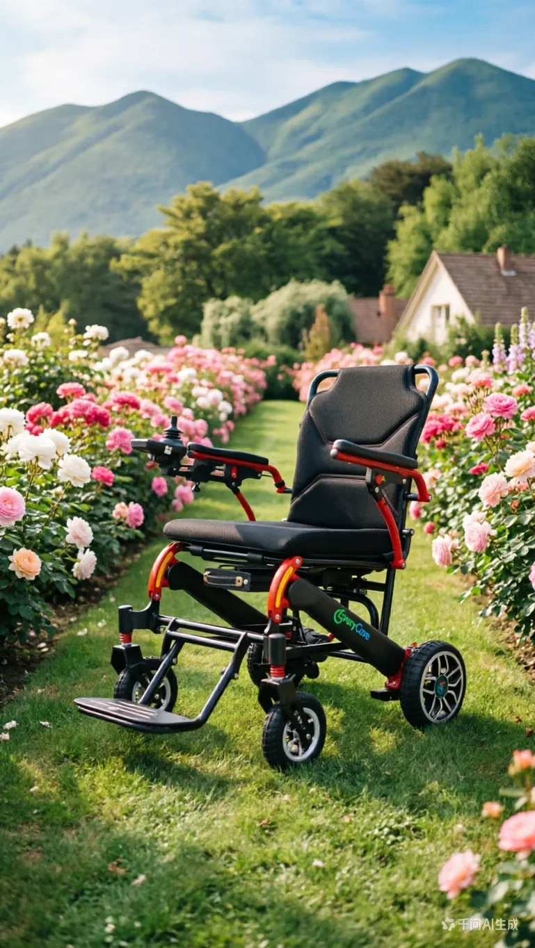 A modern electric wheelchair is positioned on a lush green lawn surrounded by vibrant rose gardens. The scenic background features rolling mountains and a charming countryside house under a clear blue sky. The wheelchair, designed for comfort and mobility, is equipped with a joystick controller on the armrest. This picturesque setting highlights accessibility in nature, ideal for promoting outdoor activities for individuals with mobility needs. electronic wheel chair,  motorized wheel chair,  motor wheel chairs,  electric power chairs for sale,  power chair prices,  motorized wheel chair price,  electric portable wheelchairs,  electric lightweight folding wheelchair,  best motorised wheelchair,  mobile wheelchair,  electric wheel chairs,  power chair for elderly,  power chair for seniors,  electric handicap chair,  power chair cost,  electric mobility chair,  mobility power chair,  power chairs for sale,  electric power chair,  mechanical wheelchair,  mobility electric chair,  e wheelchair,  outdoor power chair,  power chairs for outdoors,  electric wheel chairs for sale,  electric mobility wheelchairs,  electric mobility chairs for adults,  electric mobile chair,  motor assisted wheelchair,  motor powered wheelchair,  power wheel wheelchair,  lightweight folding wheelchair electric,  travel power chair,  compact power chair,  power travel wheelchair,  wheel chairs electric,  Electric Wheelchairs CE, power wheelchair CE, power electric wheelchair CE, Powered Wheelchair CE, electric power wheelchair CE, power chair CE, electric powerchair CE, Motorized Wheelchair CE, Electrically Powered Wheelchair CE, battery operated wheelchair CE, battery powered wheelchairs CE, electric disabled chair CE, electric mobile wheelchair CE, electric mobility wheelchairs CE, electric motorized wheelchair CE, electric power wheelchair CE, electric powered wheelchair CE, electrical wheelchair CE, electronic wheelchair CE, mechanised wheelchair CE, mobility electric wheelchairs CE, motor wheelchair CE, motorised wheelchairs CE, power electric wheelchair CE, rechargeable wheelchair CE, wheel chair electric CE, wheel chair with battery CE, wheelchair battery operated CE, wheelchair electric CE, wheelchair motorized CE, wheelchair with battery CE, Electric Wheelchairs ISO13485, power wheelchair ISO13485, power electric wheelchair ISO13485, Powered Wheelchair ISO13485, electric power wheelchair ISO13485, power chair ISO13485, electric powerchair ISO13485, Motorized Wheelchair ISO13485, Electrically Powered Wheelchair ISO13485, battery operated wheelchair ISO13485, battery powered wheelchairs ISO13485, electric disabled chair ISO13485, electric mobile wheelchair ISO13485, electric mobility wheelchairs ISO13485, electric motorized wheelchair ISO13485, electric power wheelchair ISO13485, electric powered wheelchair ISO13485, electrical wheelchair ISO13485, electronic wheelchair ISO13485, mechanised wheelchair ISO13485, mobility electric wheelchairs ISO13485, motor wheelchair ISO13485, motorised wheelchairs ISO13485, power electric wheelchair ISO13485, rechargeable wheelchair ISO13485, wheel chair electric ISO13485, wheel chair with battery ISO13485, wheelchair battery operated ISO13485, wheelchair electric ISO13485, wheelchair motorized ISO13485, wheelchair with battery ISO13485, folding Electric Wheelchairs, folding power wheelchair, folding power electric wheelchair, folding Powered Wheelchair, folding electric power wheelchair, folding power chair, folding electric powerchair, folding Motorized Wheelchair, folding Electrically Powered Wheelchair, folding battery operated wheelchair, folding battery powered wheelchairs, folding electric disabled chair, folding electric mobile wheelchair, folding electric mobility wheelchairs, folding electric motorized wheelchair, folding electric power wheelchair, folding electric powered wheelchair, folding electrical wheelchair, folding electronic wheelchair, folding mechanised wheelchair, folding mobility electric wheelchairs, folding motor wheelchair, folding motorised wheelchairs, folding power electric wheelchair, folding rechargeable wheelchair, folding wheel chair electric, folding wheel chair with battery, folding wheelchair battery operated, folding wheelchair electric, folding wheelchair motorized, folding wheelchair with battery, foldable Electric Wheelchairs, foldable power wheelchair, foldable power electric wheelchair, foldable Powered Wheelchair, foldable, electric power wheelchair, foldable power chair, foldable electric powerchair, foldable Motorized Wheelchair, foldable Electrically Powered Wheelchair, foldable battery operated wheelchair, foldable battery powered wheelchairs, foldable electric disabled chair, foldable electric mobile wheelchair, foldable electric mobility wheelchairs, foldable electric motorized wheelchair, foldable electric power wheelchair, foldable electric powered wheelchair, foldable electrical wheelchair, foldable electronic wheelchair, foldable mechanised wheelchair, foldable mobility electric wheelchairs, foldable motor wheelchair, foldable motorised wheelchairs, foldable power electric wheelchair, foldable rechargeable wheelchair, foldable wheel chair electric, foldable wheel chair with battery, foldable wheelchair battery operated, foldable wheelchair electric, foldable wheelchair motorized, foldable wheelchair with battery, portable Electric Wheelchairs, portable power wheelchair, portable power electric wheelchair, portable Powered Wheelchair, portable electric power wheelchair, portable power chair, portable electric powerchair, portable Motorized Wheelchair, portable Electrically Powered Wheelchair, portable battery operated wheelchair, portable battery powered wheelchairs, portable electric disabled chair, portable electric mobile wheelchair, portable electric mobility wheelchairs, portable electric motorized wheelchair, portable electric power wheelchair, portable electric powered wheelchair, portable electrical wheelchair, portable electronic wheelchair, portable mechanised wheelchair, portable mobility electric wheelchairs, portable motor wheelchair, portable motorised wheelchairs, portable power electric wheelchair, portable rechargeable wheelchair, portable wheel chair electric, portable wheel chair with battery, portable wheelchair battery operated, portable wheelchair electric, portable wheelchair motorized, portable wheelchair with battery, compact Electric Wheelchairs, compact power wheelchair, compact power electric wheelchair, compact Powered Wheelchair, compact electric power wheelchair, compact power chair, compact electric powerchair, compact Motorized Wheelchair, compact Electrically Powered Wheelchair, compact battery operated wheelchair, compact battery powered wheelchairs, compact electric disabled chair, compact electric mobile wheelchair, compact electric mobility wheelchairs, compact electric motorized wheelchair, compact electric power wheelchair, compact electric powered wheelchair, compact electrical wheelchair, compact electronic wheelchair, compact mechanised wheelchair, compact mobility electric wheelchairs, compact motor wheelchair, compact motorised wheelchairs, compact power electric wheelchair, compact rechargeable wheelchair, compact wheel chair electric, compact wheel chair with battery, compact wheelchair battery operated, compact wheelchair electric, compact wheelchair motorized, compact wheelchair with battery, lightweight Electric Wheelchairs, lightweight power wheelchair, lightweight power electric wheelchair, lightweight Powered Wheelchair, lightweight electric power wheelchair, lightweight power chair, lightweight electric powerchair, lightweight Motorized Wheelchair, lightweight Electrically Powered Wheelchair, lightweight battery operated wheelchair, lightweight battery powered wheelchairs, lightweight electric disabled chair, lightweight electric mobile wheelchair, lightweight electric mobility wheelchairs, lightweight electric motorized wheelchair, lightweight electric power wheelchair, lightweight electric powered wheelchair, lightweight electrical wheelchair, lightweight electronic wheelchair, lightweight mechanised wheelchair, lightweight mobility electric wheelchairs, lightweight motor wheelchair, lightweight motorised wheelchairs, lightweight power electric wheelchair, lightweight rechargeable wheelchair, lightweight wheel chair electric, lightweight wheel chair with battery, lightweight wheelchair battery operated, lightweight wheelchair electric, lightweight wheelchair motorized, lightweight wheelchair with battery, Electric Wheelchairs suppliers price, power wheelchair suppliers price, power electric wheelchair suppliers price, Powered Wheelchair suppliers price, electric power wheelchair suppliers price, power chair suppliers price, electric powerchair suppliers price, Motorized Wheelchair suppliers price, Electrically Powered Wheelchair suppliers price, battery operated wheelchair suppliers price, battery powered wheelchairs suppliers price, electric disabled chair suppliers price, electric mobile wheelchair suppliers price, electric mobility wheelchairs suppliers price, electric motorized wheelchair suppliers price, electric power wheelchair suppliers price, electric powered wheelchair suppliers price, electrical wheelchair suppliers price, electronic wheelchair suppliers price, mechanised wheelchair suppliers price, mobility electric wheelchairs suppliers price, motor wheelchair suppliers price, motorised wheelchairs suppliers price, power electric wheelchair suppliers price, rechargeable wheelchair suppliers price, wheel chair electric suppliers price, wheel chair with battery suppliers price, wheelchair battery operated suppliers price, wheelchair electric suppliers price, wheelchair motorized suppliers price, wheelchair with battery suppliers price, electric travel Wheelchairs, power travel wheelchair, power electric travel wheelchair, Powered travel Wheelchair, electric power travel wheelchair, power travel chair, electric travel powerchair, Motorized travel Wheelchair, Electrically Powered travel Wheelchair, battery operated travel wheelchair, battery powered travel wheelchairs, electric disabled chair for travelling, electric mobile travel  wheelchair, electric mobility travel wheelchairs, electric motorized travel wheelchair, electric power travel wheelchair, electric powered travel wheelchair, electrical travel wheelchair, electronic travel wheelchair, mechanised travel wheelchair, mobility electric travel wheelchairs, motor travel wheelchair, motorised travel wheelchairs, power electric travel wheelchair, rechargeable travel wheelchair, travel wheel chair electric, travel wheel chair with battery, travel wheelchair battery operated, travel wheelchair electric, travel wheelchair motorized, travel wheelchair with battery, Electric Wheelchairs for seniors, power wheelchair for seniors, power electric wheelchair for seniors, Powered Wheelchair for seniors, electric power wheelchair for seniors, power chair for seniors, electric powerchair for seniors, Motorized Wheelchair for seniors, Electrically Powered Wheelchair for seniors, battery operated wheelchair for seniors, battery powered wheelchairs for seniors, electric disabled chair for seniors, electric mobile wheelchair for seniors, electric mobility wheelchairs for seniors, electric motorized wheelchair for seniors, electric power wheelchair for seniors, electric powered wheelchair for seniors, electrical wheelchair for seniors, electronic wheelchair for seniors, mechanised wheelchair for seniors, mobility electric wheelchairs for seniors, motor wheelchair for seniors, motorised wheelchairs for seniors, power electric wheelchair for seniors, rechargeable wheelchair for seniors, wheel chair electric for seniors, wheel chair with battery for seniors, wheelchair battery operated for seniors, wheelchair electric for seniors, wheelchair motorized for seniors, wheelchair with battery for seniors, Electric Wheelchairs for elderly, power wheelchair for elderly, power electric wheelchair for elderly, Powered Wheelchair for elderly, electric power wheelchair for elderly, power chair for elderly, electric powerchair for elderly, Motorized Wheelchair for elderly, Electrically Powered Wheelchair for elderly, battery operated wheelchair for elderly, battery powered wheelchairs for elderly, electric disabled chair for elderly, electric mobile wheelchair for elderly, electric mobility wheelchairs for elderly, electric motorized wheelchair for elderly, electric power wheelchair for elderly, electric powered wheelchair for elderly, electrical wheelchair for elderly, electronic wheelchair for elderly, mechanised wheelchair for elderly, mobility electric wheelchairs for elderly, motor wheelchair for elderly, motorised wheelchairs for elderly, power electric wheelchair for elderly, rechargeable wheelchair for elderly, wheel chair electric for elderly, wheel chair with battery for elderly, wheelchair battery operated for elderly, wheelchair electric for elderly, wheelchair motorized for elderly, wheelchair with battery for elderly, Electric Wheelchairs for handicapped, power wheelchair for handicapped, power electric wheelchair for handicapped, Powered Wheelchair for handicapped, electric power wheelchair for handicapped, power chair for handicapped, electric powerchair for handicapped, Motorized Wheelchair for handicapped, Electrically Powered Wheelchair for handicapped, battery operated wheelchair for handicapped, battery powered wheelchairs for handicapped, electric disabled chair for handicapped, electric mobile wheelchair for handicapped, electric mobility wheelchairs for handicapped, electric motorized wheelchair for handicapped, electric power wheelchair for handicapped, electric powered wheelchair for handicapped, electrical wheelchair for handicapped, electronic wheelchair for handicapped, mechanised wheelchair for handicapped, mobility electric wheelchairs for handicapped, motor wheelchair for handicapped, motorised wheelchairs for handicapped, power electric wheelchair for handicapped, rechargeable wheelchair for handicapped, wheel chair electric for handicapped, wheel chair with battery for handicapped, wheelchair battery operated for handicapped, wheelchair electric for handicapped, wheelchair motorized for handicapped, wheelchair with battery for handicapped, Electric Wheelchairs for adults, power wheelchair for adults, power electric wheelchair for adults, Powered Wheelchair for adults, electric power wheelchair for adults, power chair for adults, electric powerchair for adults, Motorized Wheelchair for adults, Electrically Powered Wheelchair for adults, battery operated wheelchair for adults, battery powered wheelchairs for adults, electric disabled chair for adults, electric mobile wheelchair for adults, electric mobility wheelchairs for adults, electric motorized wheelchair for adults, electric power wheelchair for adults, electric powered wheelchair for adults, electrical wheelchair for adults, electronic wheelchair for adults, mechanised wheelchair for adults, mobility electric wheelchairs for adults, motor wheelchair for adults, motorised wheelchairs for adults, power electric wheelchair for adults, rechargeable wheelchair for adults, wheel chair electric for adults, wheel chair with battery for adults, wheelchair battery operated for adults, wheelchair electric for adults, wheelchair motorized for adults, wheelchair with battery for adults, Electric Wheelchairs for old people, power wheelchair for old people, power electric wheelchair for old people, Powered Wheelchair for old people, electric power wheelchair for old people, power chair for old people, electric powerchair for old people, Motorized Wheelchair for old people, Electrically Powered Wheelchair for old people, battery operated wheelchair for old people, battery powered wheelchairs for old people, electric disabled chair for old people, electric mobile wheelchair for old people, electric mobility wheelchairs for old people, electric motorized wheelchair for old people, electric power wheelchair for old people, electric powered wheelchair for old people, electrical wheelchair for old people, electronic wheelchair for old people, mechanised wheelchair for old people, mobility electric wheelchairs for old people, motor wheelchair for old people, motorised wheelchairs for old people, power electric wheelchair for old people, rechargeable wheelchair for old people, wheel chair electric for old people, wheel chair with battery for old people, wheelchair battery operated for old people, wheelchair electric for old people, wheelchair motorized for old people, wheelchair with battery for old people, Electric handicap Wheelchairs, power wheelchair handicap, power electric wheelchair handicap, Powered handicap Wheelchair, electric power wheelchair handicap, power chair handicap, electric powerchair handicap, Motorized Wheelchair handicap, Electrically Powered Wheelchair handicap, battery operated handicap wheelchair, battery powered wheelchairs handicap, electric disabled chair handicap, electric mobile wheelchair handicap, electric mobility wheelchairs handicap, electric motorized wheelchair handicap, electric power wheelchair handicap, electric powered wheelchair handicap, electrical handicap wheelchair, electronic handicap wheelchair, mechanised wheelchair handicap, mobility electric handicap wheelchairs, motor handicap wheelchair, motorised wheelchairs handicap, power electric handicap wheelchair, rechargeable handicap wheelchair, handicap wheel chair electric, handicap wheel chair with battery, handicap wheelchair battery operated, handicap wheelchair electric, handicap wheelchair motorized, handicap wheelchair with battery, Electric Wheelchairs for disbaled, power wheelchair for disbaled, power electric wheelchair for disbaled, Powered Wheelchair for disbaled, electric power wheelchair for disbaled, power chair for disbaled, electric powerchair for disbaled, Motorized Wheelchair for disbaled, Electrically Powered Wheelchair for disbaled, battery operated wheelchair for disbaled, battery powered wheelchairs for disbaled, electric disabled chair for disbaled, electric mobile wheelchair for disbaled, electric mobility wheelchairs for disbaled, electric motorized wheelchair for disbaled, electric power wheelchair for disbaled, electric powered wheelchair for disbaled, electrical wheelchair for disbaled, electronic wheelchair for disbaled, mechanised wheelchair for disbaled, mobility electric wheelchairs for disbaled, motor wheelchair for disbaled, motorised wheelchairs for disbaled, power electric wheelchair for disbaled, rechargeable wheelchair for disbaled, wheel chair electric for disbaled, wheel chair with battery for disbaled, wheelchair battery operated for disbaled, wheelchair electric for disbaled, wheelchair motorized for disbaled, wheelchair with battery for disbaled, Electric Wheelchairs airline approved, power wheelchair airline approved, power electric wheelchair airline approved, Powered Wheelchair airline approved, electric power wheelchair airline approved, power chair airline approved, electric powerchair airline approved, Motorized Wheelchair airline approved, Electrically Powered Wheelchair airline approved, battery operated wheelchair airline approved, battery powered wheelchairs airline approved, electric disabled chair airline approved, electric mobile wheelchair airline approved, electric mobility wheelchairs airline approved, electric motorized wheelchair airline approved, electric power wheelchair airline approved, electric powered wheelchair airline approved, electrical wheelchair airline approved, electronic wheelchair airline approved, mechanised wheelchair airline approved, mobility electric wheelchairs airline approved, motor wheelchair airline approved, motorised wheelchairs airline approved, power electric wheelchair airline approved, rechargeable wheelchair airline approved, wheel chair electric airline approved, wheel chair with battery airline approved, wheelchair battery operated airline approved, wheelchair electric airline approved, wheelchair motorized airline approved, wheelchair with battery airline approved, Electric Wheelchairs design, power wheelchair design, power electric wheelchair design, Powered Wheelchair design, electric power wheelchair design, power chair design, electric powerchair design, Motorized Wheelchair design, Electrically Powered Wheelchair design, battery operated wheelchair design, battery powered wheelchairs design, electric disabled chair design, electric mobile wheelchair design, electric mobility wheelchairs design, electric motorized wheelchair design, electric power wheelchair design, electric powered wheelchair design, electrical wheelchair design, electronic wheelchair design, mechanised wheelchair design, mobility electric wheelchairs design, motor wheelchair design, motorised wheelchairs design, power electric wheelchair design, rechargeable wheelchair design, wheel chair electric design, wheel chair with battery design, wheelchair battery operated design, wheelchair electric design, wheelchair motorized design, wheelchair with battery design, fully foldableElectric Wheelchairs, power wheelchair fully foldable, power electric wheelchair fully foldable, Powered Wheelchair fully foldable, electric power wheelchair fully foldable, power chair fully foldable, electric powerchair fully foldable, Motorized Wheelchair fully foldable, Electrically Powered Wheelchair fully foldable, battery operated wheelchair fully foldable, battery powered wheelchairs fully foldable, electric disabled chair fully foldable, electric mobile wheelchair fully foldable, electric mobility wheelchairs fully foldable, electric motorized wheelchair fully foldable, electric power wheelchair fully foldable, electric powered wheelchair fully foldable, electrical wheelchair fully foldable, electronic wheelchair fully foldable, mechanised wheelchair fully foldable, mobility electric wheelchairs fully foldable, motor wheelchair fully foldable, motorised wheelchairs fully foldable, power electric wheelchair fully foldable, rechargeable wheelchair fully foldable, wheel chair electric fully foldable, wheel chair with battery fully foldable, wheelchair battery operated fully foldable, wheelchair electric fully foldable, wheelchair motorized fully foldable, wheelchair with battery fully foldable, , Electric Wheelchairs for eledrly disabled, power wheelchair for eledrly disabled, power electric wheelchair for eledrly disabled, Powered Wheelchair for eledrly disabled, electric power wheelchair for eledrly disabled, power chair for eledrly disabled, electric powerchair for eledrly disabled, Motorized Wheelchair for eledrly disabled, Electrically Powered Wheelchair for eledrly disabled, battery operated wheelchair for eledrly disabled, battery powered wheelchairs for eledrly disabled, electric disabled chair for eledrly disabled, electric mobile wheelchair for eledrly disabled, electric mobility wheelchairs for eledrly disabled, electric motorized wheelchair for eledrly disabled, electric power wheelchair for eledrly disabled, electric powered wheelchair for eledrly disabled, electrical wheelchair for eledrly disabled, electronic wheelchair for eledrly disabled, mechanised wheelchair for eledrly disabled, mobility electric wheelchairs for eledrly disabled, motor wheelchair for eledrly disabled, motorised wheelchairs for eledrly disabled, power electric wheelchair for eledrly disabled, rechargeable wheelchair for eledrly disabled, wheel chair electric for eledrly disabled, wheel chair with battery for eledrly disabled, wheelchair battery operated for eledrly disabled, wheelchair electric for eledrly disabled, wheelchair motorized for eledrly disabled, wheelchair with battery for eledrly disabled, Electric Wheelchairs price, power wheelchair price, power electric wheelchair price, Powered Wheelchair price, electric power wheelchair price, power chair price, electric powerchair price, Motorized Wheelchair price, Electrically Powered Wheelchair price, battery operated wheelchair price, battery powered wheelchairs price, electric disabled chair price, electric mobile wheelchair price, electric mobility wheelchairs price, electric motorized wheelchair price, electric power wheelchair price, electric powered wheelchair price, electrical wheelchair price, electronic wheelchair price, mechanised wheelchair price, mobility electric wheelchairs price, motor wheelchair price, motorised wheelchairs price, power electric wheelchair price, rechargeable wheelchair price, wheel chair electric price, wheel chair with battery price, wheelchair battery operated price, wheelchair electric price, wheelchair motorized price, wheelchair with battery price, Electric Wheelchairs for sale, power wheelchair for sale, power electric wheelchair for sale, Powered Wheelchair for sale, electric power wheelchair for sale, power chair for sale, electric powerchair for sale, Motorized Wheelchair for sale, Electrically Powered Wheelchair for sale, battery operated wheelchair for sale, battery powered wheelchairs for sale, electric disabled chair for sale, electric mobile wheelchair for sale, electric mobility wheelchairs for sale, electric motorized wheelchair for sale, electric power wheelchair for sale, electric powered wheelchair for sale, electrical wheelchair for sale, electronic wheelchair for sale, mechanised wheelchair for sale, mobility electric wheelchairs for sale, motor wheelchair for sale, motorised wheelchairs for sale, power electric wheelchair for sale, rechargeable wheelchair for sale, wheel chair electric for sale, wheel chair with battery for sale, wheelchair battery operated for sale, wheelchair electric for sale, wheelchair motorized for sale, wheelchair with battery for sale, Electric Wheelchairs for travelling, power wheelchair for travelling, power electric wheelchair for travelling, Powered Wheelchair for travelling, electric power wheelchair for travelling, power chair for travelling, electric powerchair for travelling, Motorized Wheelchair for travelling, Electrically Powered Wheelchair for travelling, battery operated wheelchair for travelling, battery powered wheelchairs for travelling, electric disabled chair for travelling, electric mobile wheelchair for travelling, electric mobility wheelchairs for travelling, electric motorized wheelchair for travelling, electric power wheelchair for travelling, electric powered wheelchair for travelling, electrical wheelchair for travelling, electronic wheelchair for travelling, mechanised wheelchair for travelling, mobility electric wheelchairs for travelling, motor wheelchair for travelling, motorised wheelchairs for travelling, power electric wheelchair for travelling, rechargeable wheelchair for travelling, wheel chair electric for travelling, wheel chair with battery for travelling, wheelchair battery operated for travelling, wheelchair electric for travelling, wheelchair motorized for travelling, wheelchair with battery for travelling, Electric Wheelchairs sale, power wheelchair sale, power electric wheelchair sale, Powered Wheelchair sale, electric power wheelchair sale, power chair sale, electric powerchair sale, Motorized Wheelchair sale, Electrically Powered Wheelchair sale, battery operated wheelchair sale, battery powered wheelchairs sale, electric disabled chair sale, electric mobile wheelchair sale, electric mobility wheelchairs sale, electric motorized wheelchair sale, electric power wheelchair sale, electric powered wheelchair sale, electrical wheelchair sale, electronic wheelchair sale, mechanised wheelchair sale, mobility electric wheelchairs sale, motor wheelchair sale, motorised wheelchairs sale, power electric wheelchair sale, rechargeable wheelchair sale, wheel chair electric sale, wheel chair with battery sale, wheelchair battery operated sale, wheelchair electric sale, wheelchair motorized sale, wheelchair with battery sale, paraplegic Electric Wheelchairs, power wheelchair paraplegic, power electric wheelchair paraplegic, Powered Wheelchair paraplegic, electric power wheelchair paraplegic, power chair paraplegic, electric powerchair paraplegic, Motorized Wheelchair paraplegic, Electrically Powered Wheelchair paraplegic, battery operated wheelchair paraplegic, battery powered wheelchairs paraplegic, electric disabled chair paraplegic, electric mobile wheelchair paraplegic, electric mobility wheelchairs paraplegic, electric motorized wheelchair paraplegic, electric power wheelchair paraplegic, electric powered wheelchair paraplegic, electrical wheelchair paraplegic, electronic wheelchair paraplegic, mechanised wheelchair paraplegic, mobility electric wheelchairs paraplegic, motor wheelchair paraplegic, motorised wheelchairs paraplegic, power electric wheelchair paraplegic, rechargeable wheelchair paraplegic, paraplegic wheel chair electric, paraplegic wheel chair with battery, paraplegic wheelchair battery operated, paraplegic wheelchair electric, paraplegic wheelchair motorized, paraplegic wheelchair with battery, cost of power chair, cost of electric powerchair, cost of Motorized Wheelchair, cost of Electrically Powered Wheelchair, cost of battery operated wheelchair, cost of battery powered wheelchairs, cost of electric disabled chair, cost of electric mobile wheelchair, cost of electric mobility wheelchairs, cost of electric motorized wheelchair, cost of electric power wheelchair, cost of electric powered wheelchair, cost of electrical wheelchair, cost of electronic wheelchair, cost of mechanised wheelchair, cost of mobility electric wheelchairs, cost of motor wheelchair, cost of motorised wheelchairs, cost of power electric wheelchair, cost of rechargeable wheelchair, cost of wheel chair electric, cost of wheel chair with battery, cost of wheelchair battery operated, cost of wheelchair electric, cost of wheelchair motorized, cost of wheelchair with battery, cost of Electric Wheelchairs, cost of power wheelchair, cost of power electric wheelchair, cost of Powered Wheelchair, cost of electric power wheelchair, Electric Wheelchairs prices, power wheelchair prices, power electric wheelchair prices, Powered Wheelchair prices, electric power wheelchair prices, power chair prices, electric powerchair prices, Motorized Wheelchair prices, Electrically Powered Wheelchair prices, battery operated wheelchair prices, battery powered wheelchairs prices, electric disabled chair prices, electric mobile wheelchair prices, electric mobility wheelchairs prices, electric motorized wheelchair prices, electric power wheelchair prices, electric powered wheelchair prices, electrical wheelchair prices, electronic wheelchair prices, mechanised wheelchair prices, mobility electric wheelchairs prices, motor wheelchair prices, motorised wheelchairs prices, power electric wheelchair prices, rechargeable wheelchair prices, wheel chair electric prices, wheel chair with battery prices, wheelchair battery operated prices, wheelchair electric prices, wheelchair motorized prices, wheelchair with battery prices, price of Electric Wheelchairs, price of power wheelchair, price of power electric wheelchair, price of Powered Wheelchair, price of electric power wheelchair, price of power chair, price of electric powerchair, price of Motorized Wheelchair, price of Electrically Powered Wheelchair, price of battery operated wheelchair, price of battery powered wheelchairs, price of electric disabled chair, price of electric mobile wheelchair, price of electric mobility wheelchairs, price of electric motorized wheelchair, price of electric power wheelchair, price of electric powered wheelchair, price of electrical wheelchair, price of electronic wheelchair, price of mechanised wheelchair, price of mobility electric wheelchairs, price of motor wheelchair, price of motorised wheelchairs, price of power electric wheelchair, price of rechargeable wheelchair, price of wheel chair electric, price of wheel chair with battery, price of wheelchair battery operated, price of wheelchair electric, price of wheelchair motorized, price of wheelchair with battery, how much is an Electric Wheelchairs, how much is an power wheelchair, how much is an power electric wheelchair, how much is an Powered Wheelchair, how much is an electric power wheelchair, how much is an power chair, how much is an electric powerchair, how much is an Motorized Wheelchair, how much is an Electrically Powered Wheelchair, how much is an battery operated wheelchair, how much is an battery powered wheelchairs, how much is an electric disabled chair, how much is an electric mobile wheelchair, how much is an electric mobility wheelchairs, how much is an electric motorized wheelchair, how much is an electric power wheelchair, how much is an electric powered wheelchair, how much is an electrical wheelchair, how much is an electronic wheelchair, how much is an mechanised wheelchair, how much is an mobility electric wheelchairs, how much is an motor wheelchair, how much is an motorised wheelchairs, how much is an power electric wheelchair, how much is an rechargeable wheelchair, how much is an wheel chair electric, how much is an wheel chair with battery, how much is an wheelchair battery operated, how much is an wheelchair electric, how much is an wheelchair motorized, how much is an wheelchair with battery, Electric Wheelchairs for stroke patients, power wheelchair for stroke patients, power electric wheelchair for stroke patients, Powered Wheelchair for stroke patients, electric power wheelchair for stroke patients, power chair for stroke patients, electric powerchair for stroke patients, Motorized Wheelchair for stroke patients, Electrically Powered Wheelchair for stroke patients, battery operated wheelchair for stroke patients, battery powered wheelchairs for stroke patients, electric disabled chair for stroke patients, electric mobile wheelchair for stroke patients, electric mobility wheelchairs for stroke patients, electric motorized wheelchair for stroke patients, electric power wheelchair for stroke patients, electric powered wheelchair for stroke patients, electrical wheelchair for stroke patients, electronic wheelchair for stroke patients, mechanised wheelchair for stroke patients, mobility electric wheelchairs for stroke patients, motor wheelchair for stroke patients, motorised wheelchairs for stroke patients, power electric wheelchair for stroke patients, rechargeable wheelchair for stroke patients, wheel chair electric for stroke patients, wheel chair with battery for stroke patients, wheelchair battery operated for stroke patients, wheelchair electric for stroke patients, wheelchair motorized for stroke patients, wheelchair with battery for stroke patients, Electric Wheelchairs suppliers, power wheelchair suppliers, power electric wheelchair suppliers, Powered Wheelchair suppliers, electric power wheelchair suppliers, power chair suppliers, electric powerchair suppliers, Motorized Wheelchair suppliers, Electrically Powered Wheelchair suppliers, battery operated wheelchair suppliers, battery powered wheelchairs suppliers, electric disabled chair suppliers, electric mobile wheelchair suppliers, electric mobility wheelchairs suppliers, electric motorized wheelchair suppliers, electric power wheelchair suppliers, electric powered wheelchair suppliers, electrical wheelchair suppliers, electronic wheelchair suppliers, mechanised wheelchair suppliers, mobility electric wheelchairs suppliers, motor wheelchair suppliers, motorised wheelchairs suppliers, power electric wheelchair suppliers, rechargeable wheelchair suppliers, wheel chair electric suppliers, wheel chair with battery suppliers, wheelchair battery operated suppliers, wheelchair electric suppliers, wheelchair motorized suppliers, wheelchair with battery suppliers, Electric Wheelchairs with battery pack, power wheelchair with battery pack, power electric wheelchair with battery pack, Powered Wheelchair with battery pack, electric power wheelchair with battery pack, power chair with battery pack, electric powerchair with battery pack, Motorized Wheelchair with battery pack, Electrically Powered Wheelchair with battery pack, electric disabled chair with battery pack, electric mobile wheelchair with battery pack, electric mobility wheelchairs with battery pack, electric motorized wheelchair with battery pack, electric power wheelchair with battery pack, electric powered wheelchair with battery pack, electrical wheelchair with battery pack, electronic wheelchair with battery pack, mechanised wheelchair with battery pack, mobility, electric wheelchairs with battery pack, motor wheelchair with battery pack, motorised wheelchairs with battery pack, power electric wheelchair with battery pack, rechargeable wheelchair with battery pack, wheel chair electric with battery pack, wheel chair with battery pack, wheelchair electric with battery pack, wheelchair motorized with battery pack, wheelchair with battery, wheel chair with battery, wheelchair with battery pack, Electric Wheelchairs side controller, power wheelchair side controller, power electric wheelchair side controller, Powered Wheelchair side controller, electric power wheelchair side controller, power chair side controller, electric powerchair side controller, Motorized Wheelchair side controller, Electrically Powered Wheelchair side controller, battery operated wheelchair side controller, battery powered wheelchairs side controller, electric disabled chair side controller, electric mobile wheelchair side controller, electric mobility wheelchairs side controller, electric motorized wheelchair side controller, electric power wheelchair side controller, electric powered wheelchair side controller, electrical wheelchair side controller, electronic wheelchair side controller, mechanised wheelchair side controller, mobility electric wheelchairs side controller, motor wheelchair side controller, motorised wheelchairs side controller, power electric wheelchair side controller, rechargeable wheelchair side controller, wheel chair electric side controller, wheel chair with battery side controller, wheelchair battery operated side controller, wheelchair electric side controller, wheelchair motorized side controller, wheelchair with battery side controller, Electric Wheelchairs dual motor, power wheelchair dual motor, power electric wheelchair dual motor, Powered Wheelchair dual motor, electric power wheelchair dual motor, power chair dual motor, electric powerchair dual motor, Motorized Wheelchair dual motor, Electrically Powered Wheelchair dual motor, battery operated wheelchair dual motor, battery powered wheelchairs dual motor, electric disabled chair dual motor, electric mobile wheelchair dual motor, electric mobility wheelchairs dual motor, electric motorized wheelchair dual motor, electric power wheelchair dual motor, electric powered wheelchair dual motor, electrical wheelchair dual motor, electronic wheelchair dual motor, mechanised wheelchair dual motor, mobility electric wheelchairs dual motor, dual motor wheelchair, motorised wheelchairs dual motor, power electric wheelchair dual motor, rechargeable wheelchair dual motor, wheel chair electric dual motor, wheel chair with battery dual motor, wheelchair battery operated dual motor, wheelchair electric dual motor, wheelchair motorized dual motor, wheelchair with battery dual motor, modern Electric Wheelchairs, modern power wheelchair, modern power electric wheelchair, modern Powered Wheelchair, modern electric power wheelchair, modern power chair, modern electric powerchair, modern Motorized Wheelchair, modern Electrically Powered Wheelchair, modern battery operated wheelchair, modern battery powered wheelchairs, modern electric disabled chair, modern electric mobile wheelchair, modern electric mobility wheelchairs, modern electric motorized wheelchair, modern electric power wheelchair, modern electric powered wheelchair, modern electrical wheelchair, modern electronic wheelchair, modern mechanised wheelchair, modern mobility electric wheelchairs, modern motor wheelchair, modern motorised wheelchairs, modern power electric wheelchair, modern rechargeable wheelchair, modern wheel chair electric, modern wheel chair with battery, modern wheelchair battery operated, modern wheelchair electric, modern wheelchair motorized, modern wheelchair with battery,  remote controlled wheelchair,  remote control electric wheelchair,  remote control power chair,  remote control Electric Wheelchairs,  remote control power wheelchair,  remote control power electric wheelchair,  remote control Powered Wheelchair,  remote control electric power wheelchair,  remote control power chair,  remote control electric powerchair,  remote control Motorized Wheelchair,  remote control Electrically Powered Wheelchair,  remote control battery operated wheelchair,  remote control battery powered wheelchairs,  remote control electric disabled chair,  remote control electric mobile wheelchair,  remote control electric mobility wheelchairs,  remote control electric motorized wheelchair,  remote control electric power wheelchair,  remote control electric powered wheelchair,  remote control electrical wheelchair,  remote control electronic wheelchair,  remote control mechanised wheelchair,  remote control mobility electric wheelchairs,  remote control motor wheelchair,  remote control motorised wheelchairs,  remote control power electric wheelchair,  remote control rechargeable wheelchair,  remote control wheel chair electric,  remote control wheel chair with battery,  remote control wheelchair battery operated,  remote control wheelchair electric,  remote control wheelchair motorized,  remote control wheelchair with battery, remote controlled Electric Wheelchairs, remote controlled power wheelchair, remote controlled power electric wheelchair, remote controlled Powered Wheelchair, remote controlled electric power wheelchair, remote controlled power chair, remote controlled electric powerchair, remote controlled Motorized Wheelchair, remote controlled Electrically Powered Wheelchair, remote controlled battery operated wheelchair, remote controlled battery powered wheelchairs, remote controlled electric disabled chair, remote controlled electric mobile wheelchair, remote controlled electric mobility wheelchairs, remote controlled electric motorized wheelchair, remote controlled electric power wheelchair, remote controlled electric powered wheelchair, remote controlled electrical wheelchair, remote controlled electronic wheelchair, remote controlled mechanised wheelchair, remote controlled mobility electric wheelchairs, remote controlled motor wheelchair, remote controlled motorised wheelchairs, remote controlled power electric wheelchair, remote controlled rechargeable wheelchair, remote controlled wheel chair electric, remote controlled wheel chair with battery, remote controlled wheelchair battery operated, remote controlled wheelchair electric, remote controlled wheelchair motorized, remote controlled wheelchair with battery