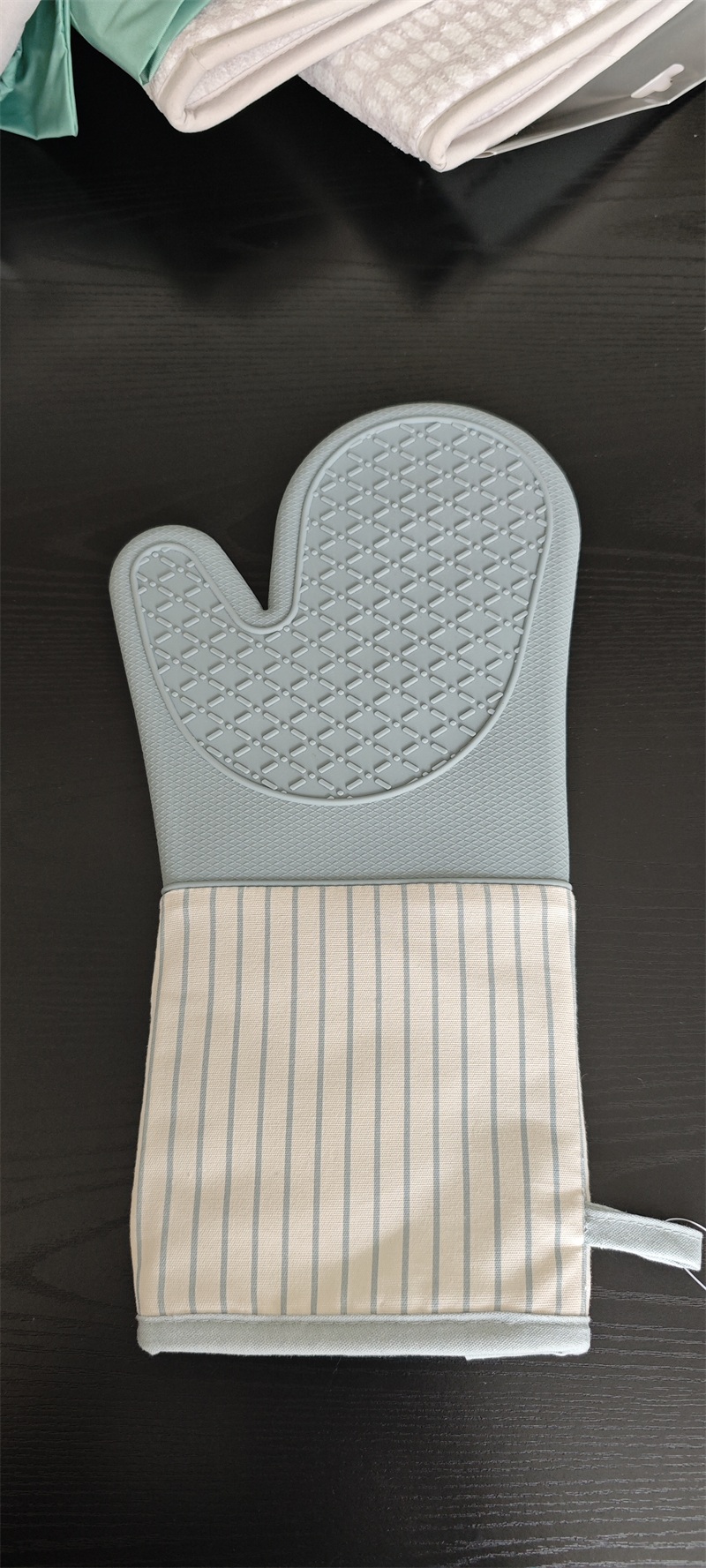 Silicone Stripe Single Oven Glove-Bule 2.jpg