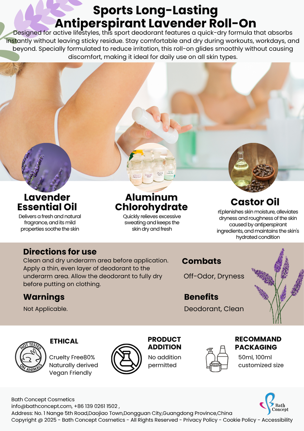 Bolas antitranspirantes classe 2.