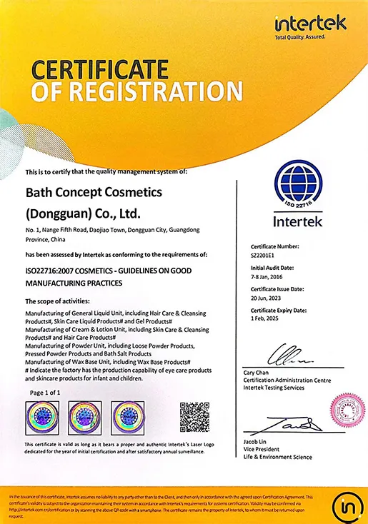Bath Concept ISO 22716 2023-2025