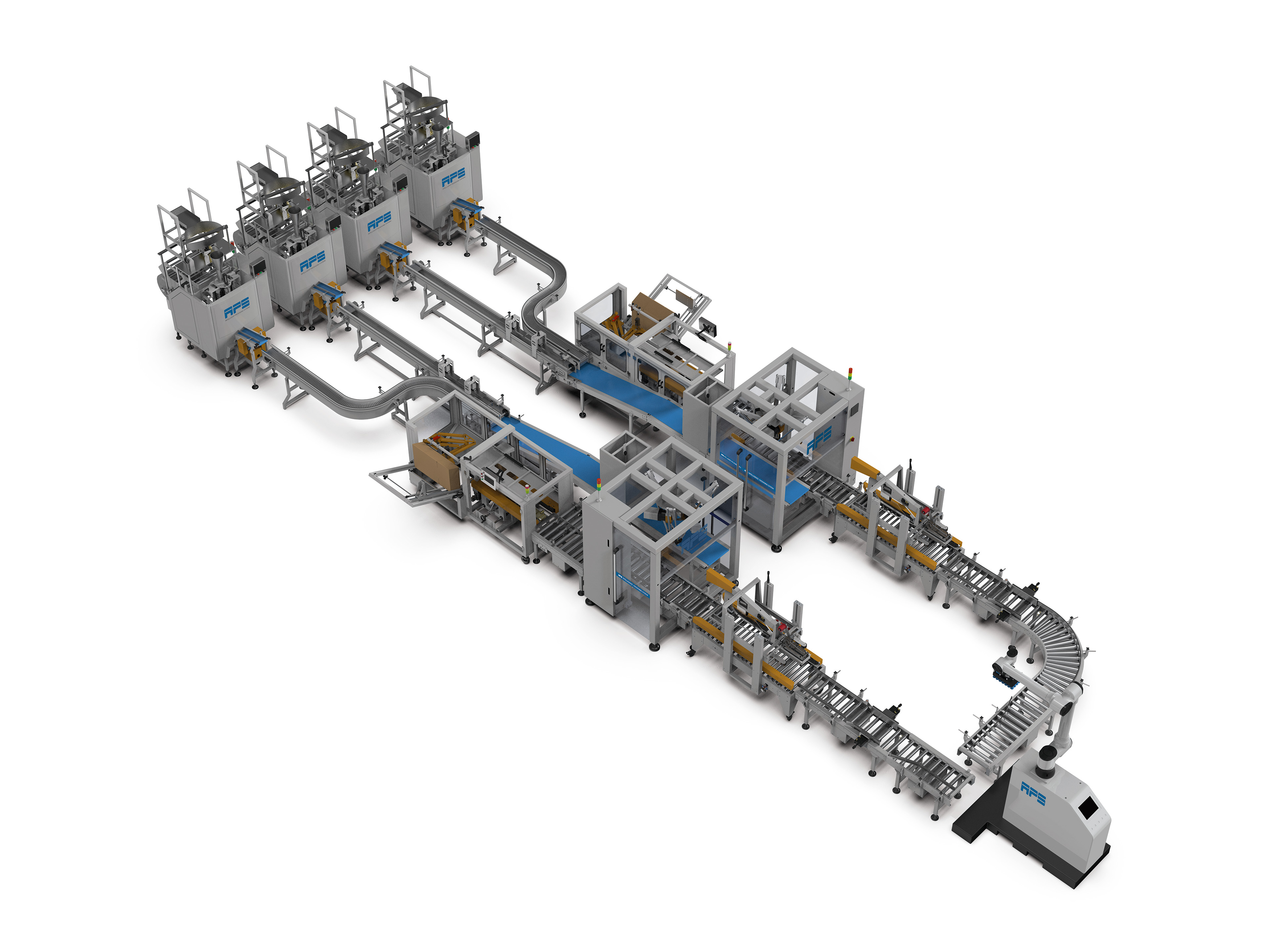 Repetitive Motion Packing Flexible Bag Packaging Products visual detection Conveying, Boxing, and ...
