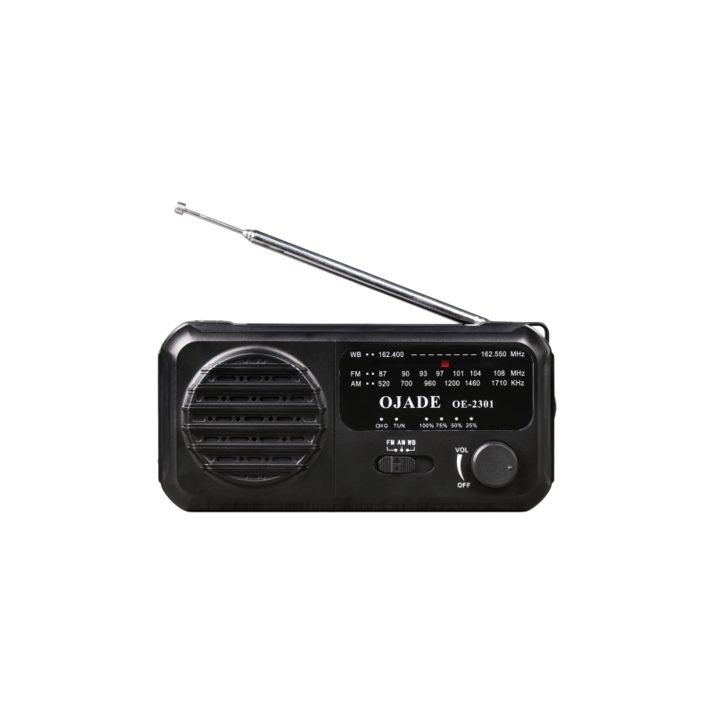 Front side - Solar Hand Crank Emergency Radio OE-2301