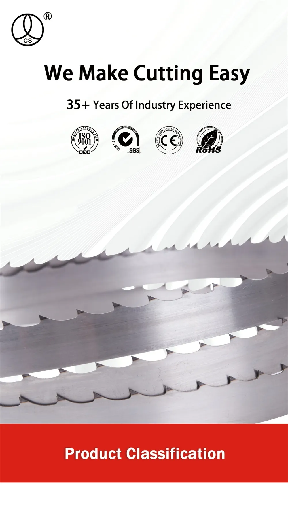 This is a display picture of a toothed saw blade with hardened teeth.