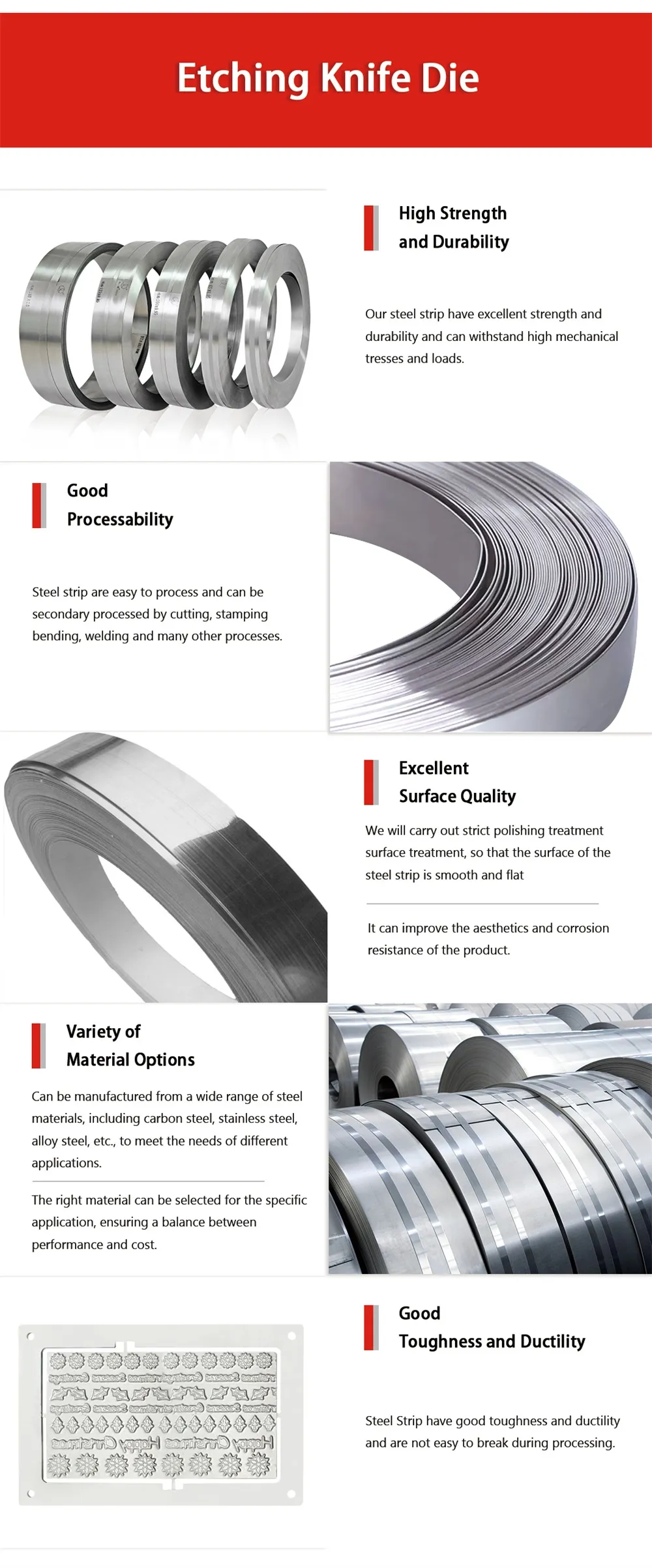 This is the advantage diagram of the etching knife mold product.