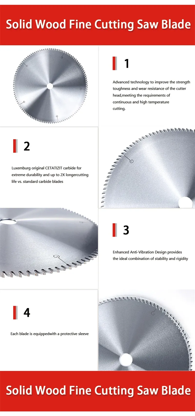 This is a diagram illustrating the advantages of a circular saw blade.
