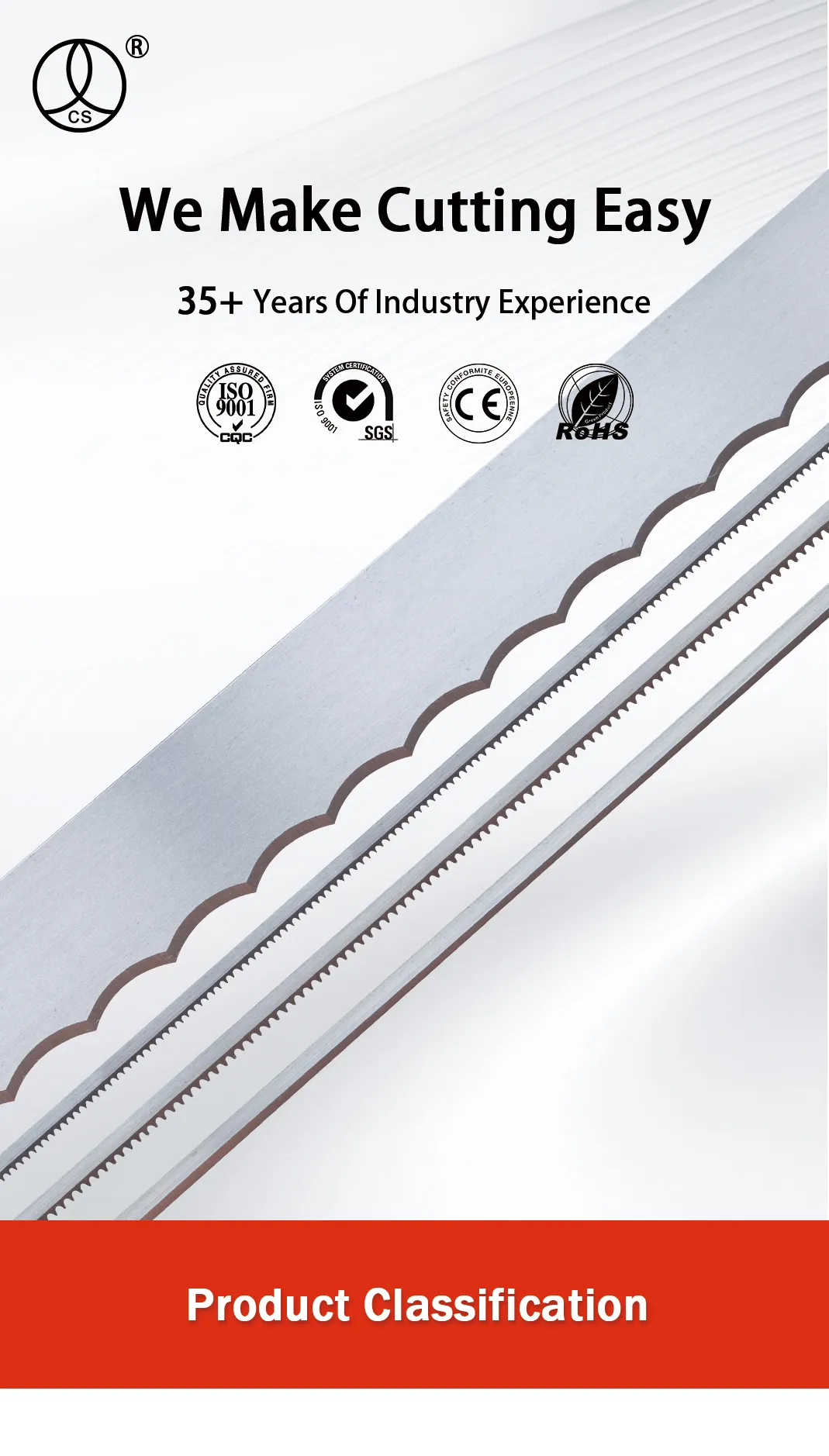 This is a display picture of the Band Knife Blade for CNC computer.