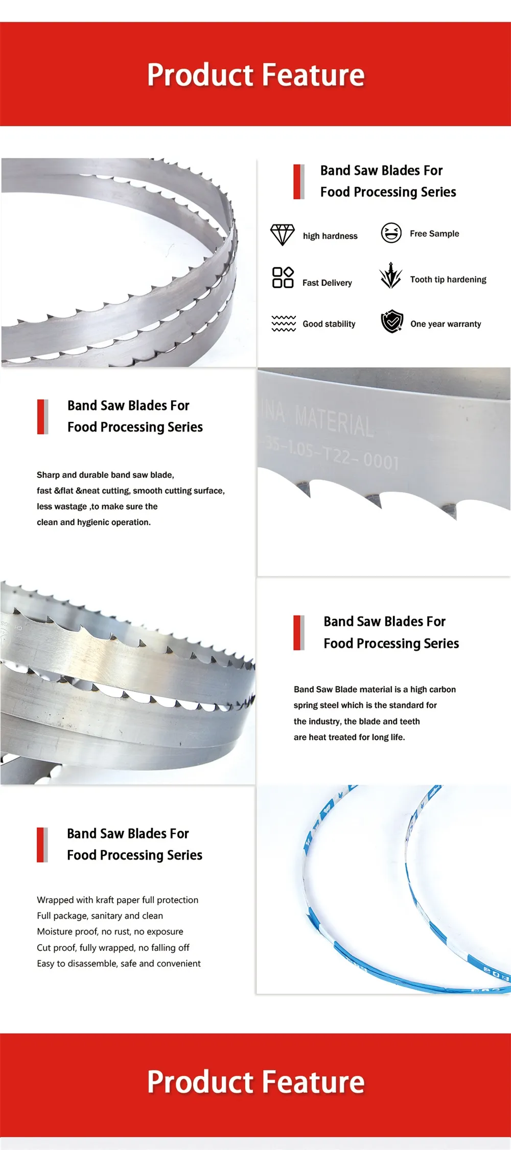 This is the advantage chart of the food band saw blade.
