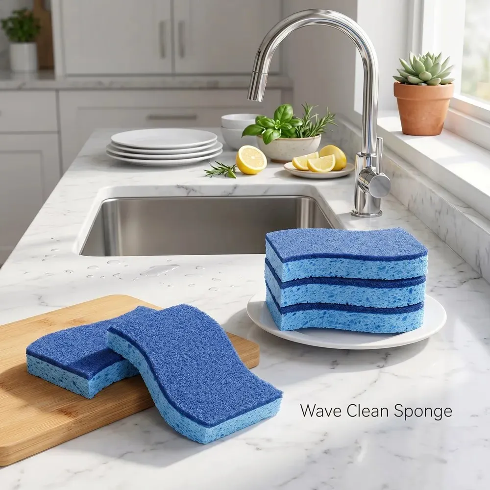 Can Compressed Wood Pulp Kitchen Sponge Pads Reduce Microplastic Shedding During Dishwashing