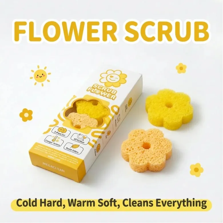 Flower Scrub Cleaning Sponge