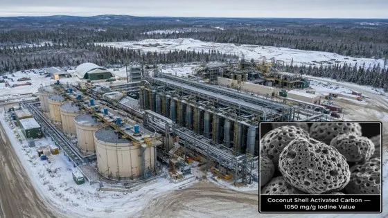 CIL gold processing plant in northern Ontario, Canada. Sub-arctic conditions create unique demands where high-hardness coconut shell carbon demonstrated decisive advantages