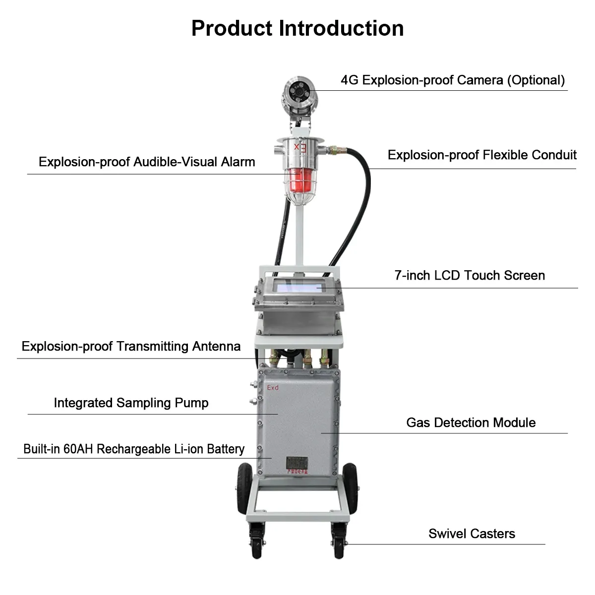 Mobile Sentinel Gas Detector Component Structure