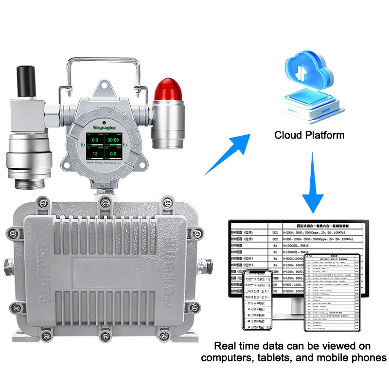 4g wireless gas detector cloud platform real time monitoring