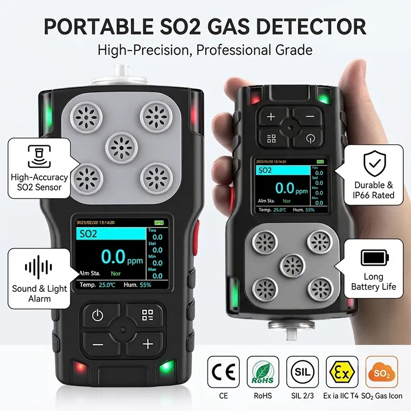 HNAG920-SO2 portable high precision SO2 gas detector for atmospheric monitoring
