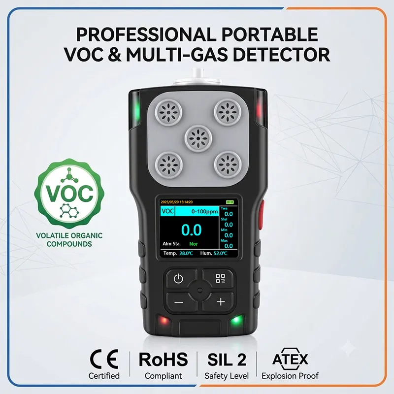 HNAG920-VOC PID single VOC gas detector with digital LCD display and sensor probes