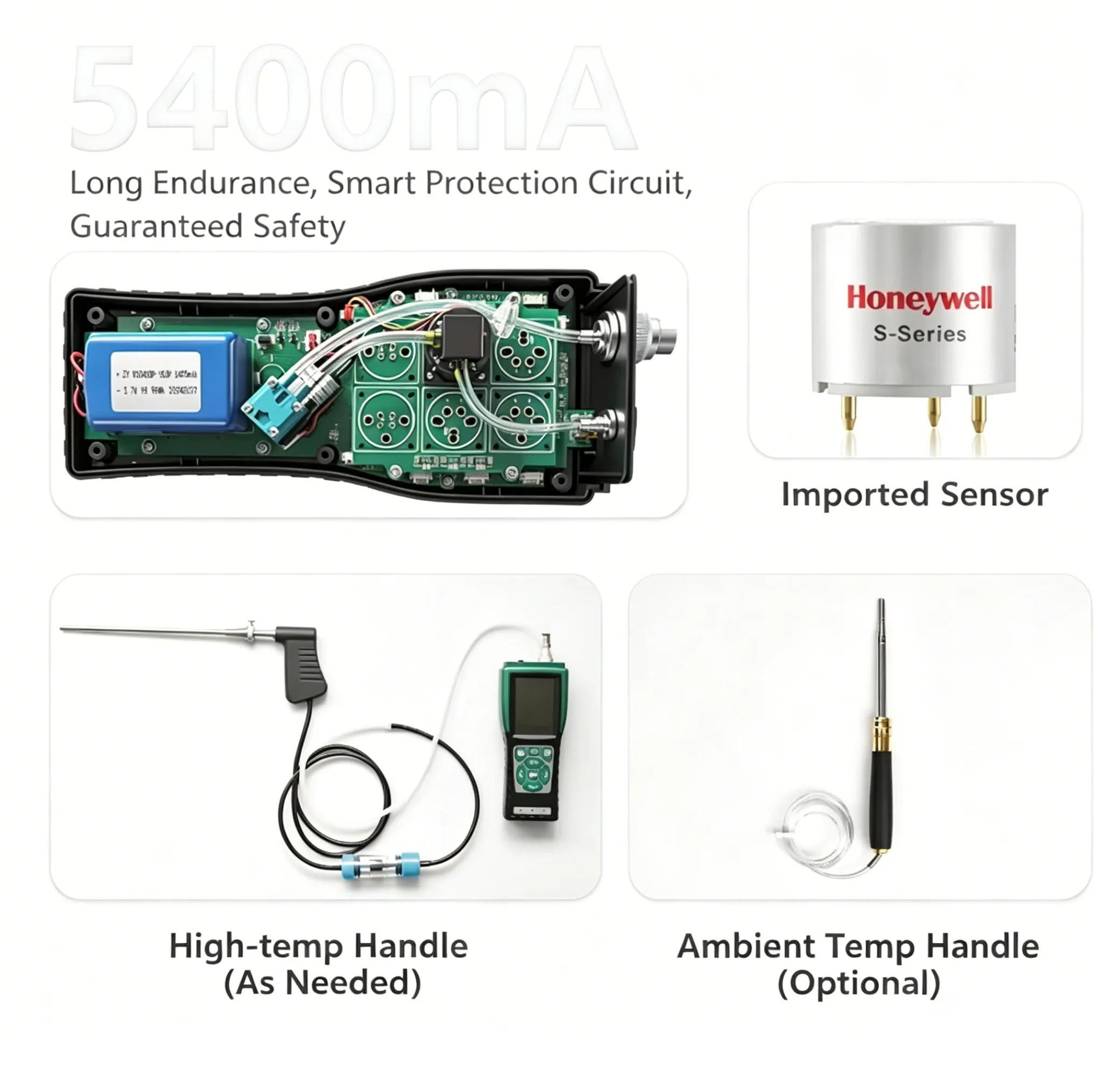 Honeywell imported sensor portable CO2 detector internal battery probe parts