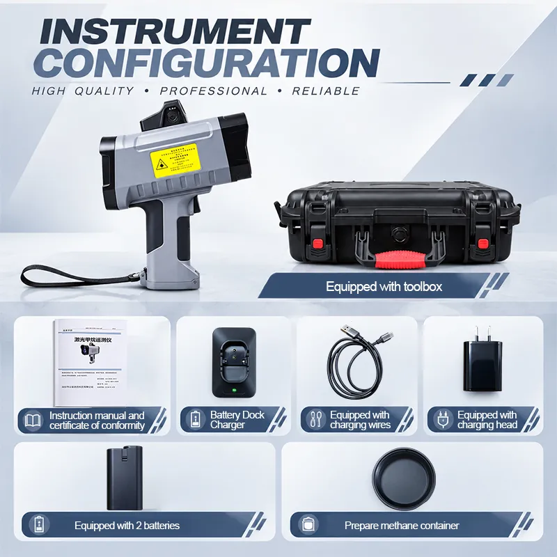 Laser Methane Detector Complete Instrument Configuration and Accessories