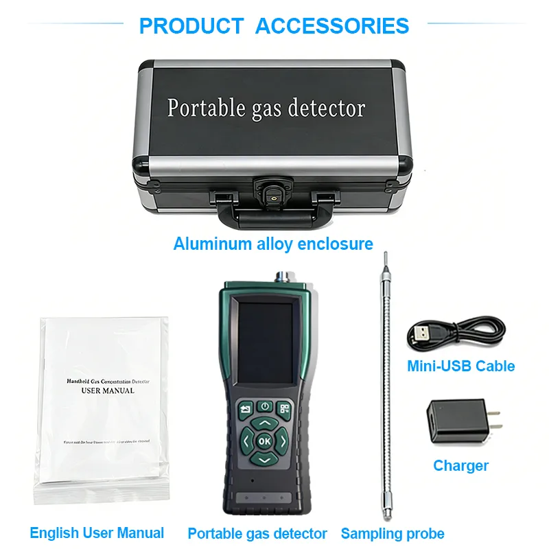 mage Alt: portable o2 gas detector aluminum case full set of accessories