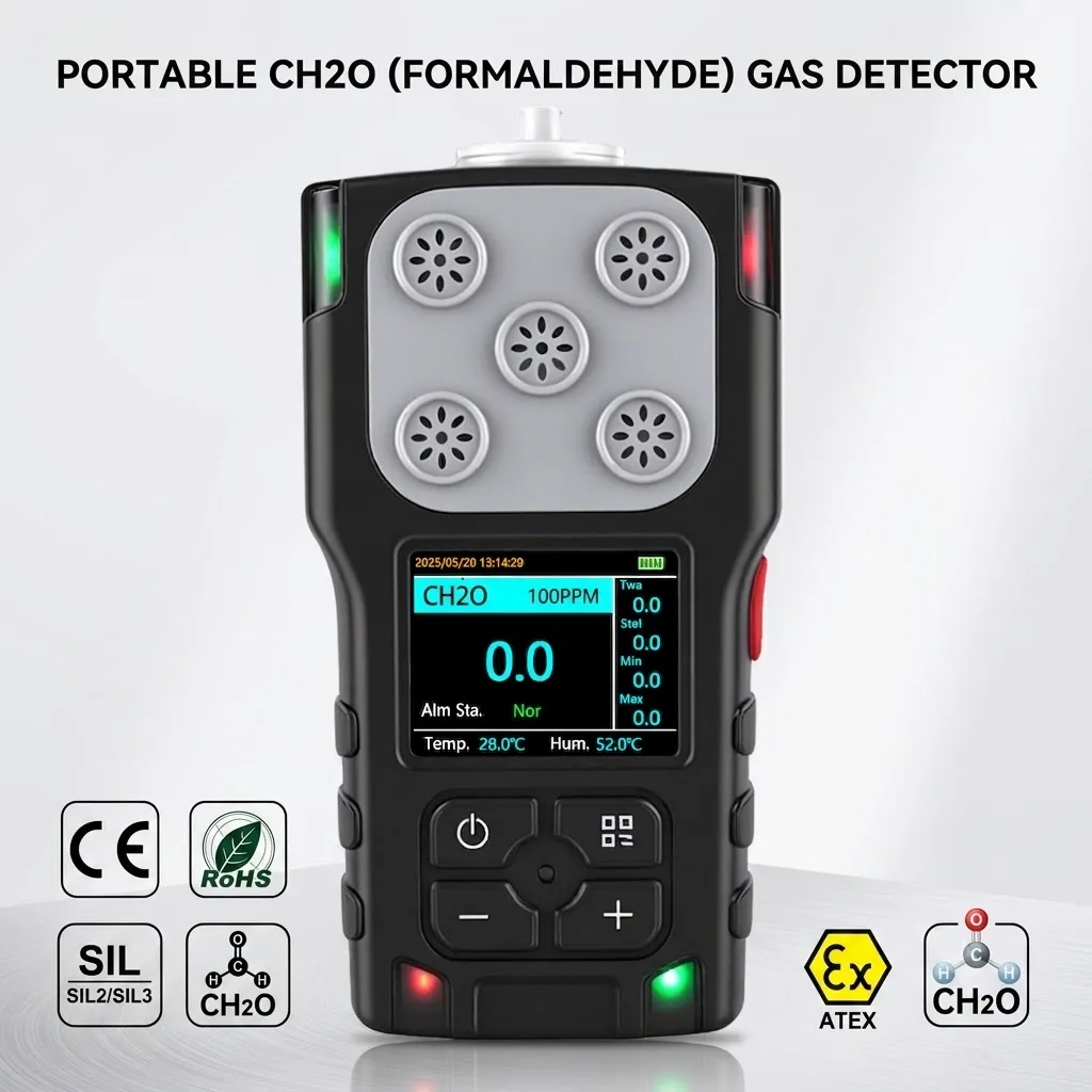 Portable CH2O Formaldehyde Single Gas Detector Front View