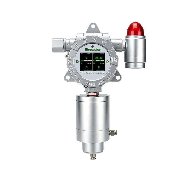 Fixed pump-suction multi-gas detector for industrial safety
