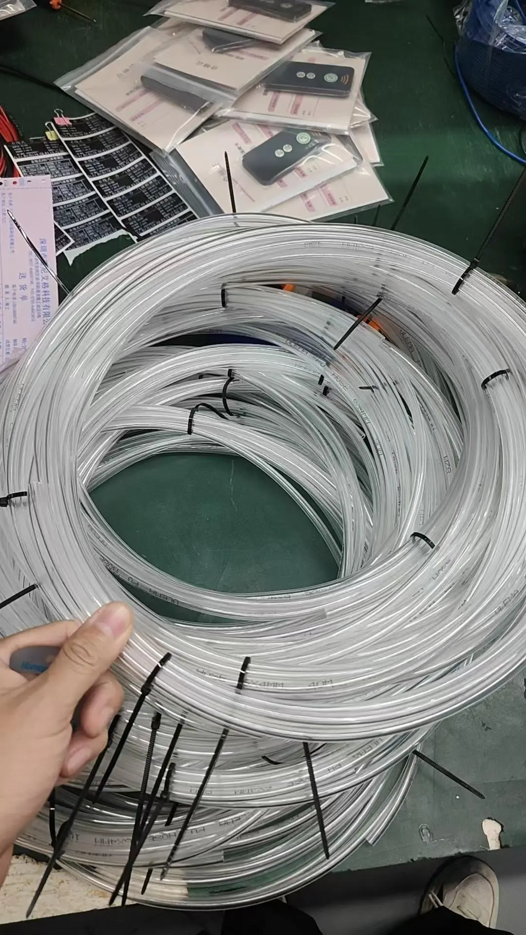 Rolls of transparent sampling hoses used for the Pump-Suction VOC Analyzer