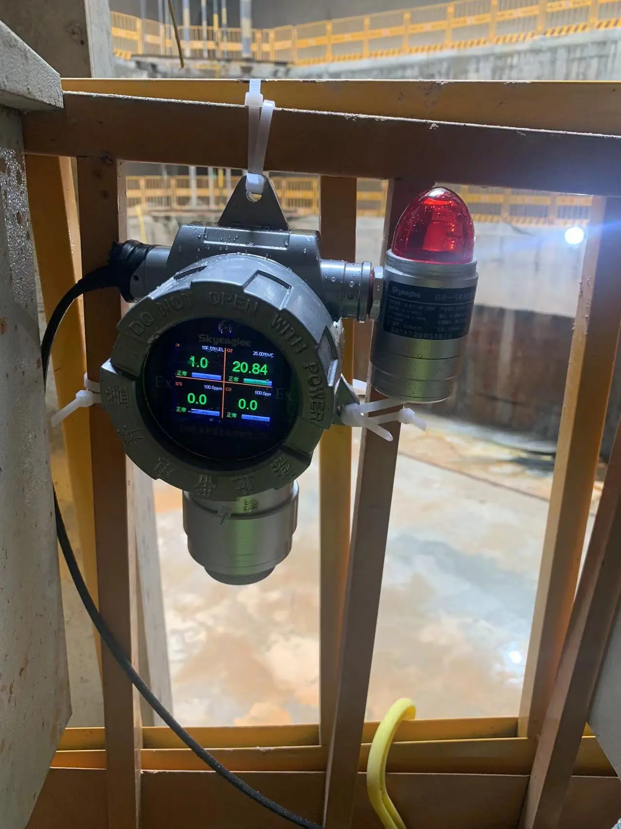 Fixed 4-in-1 Gas Detector in Tunnel Construction Safety Monitoring