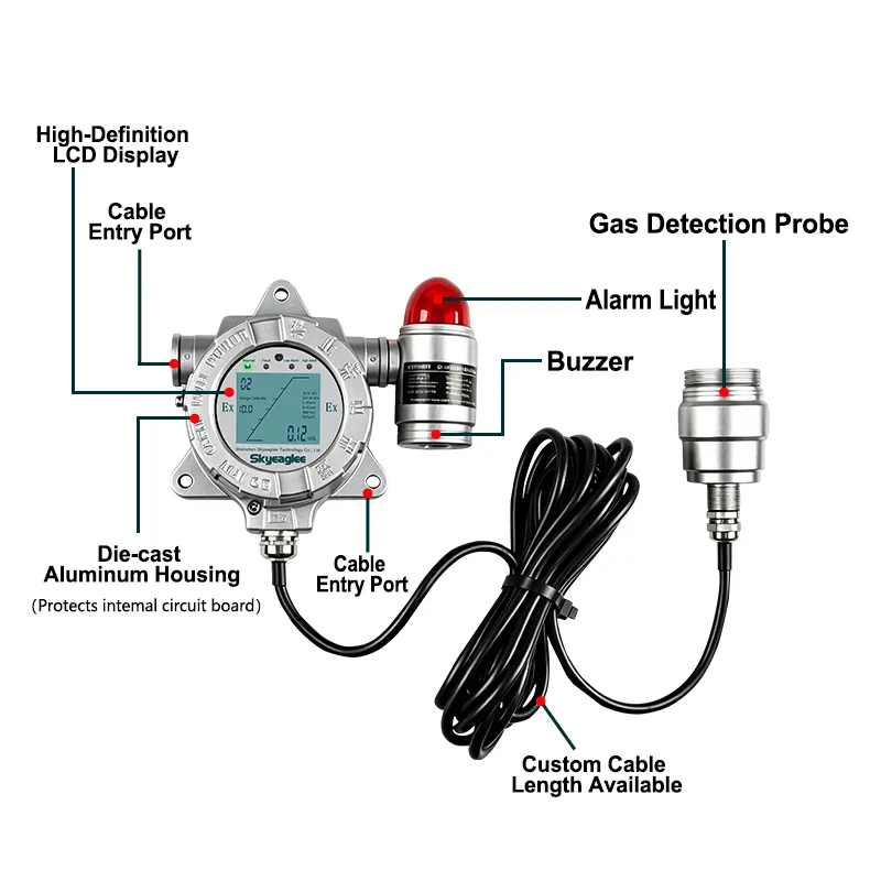 H2S Gas Monitor Component Structure