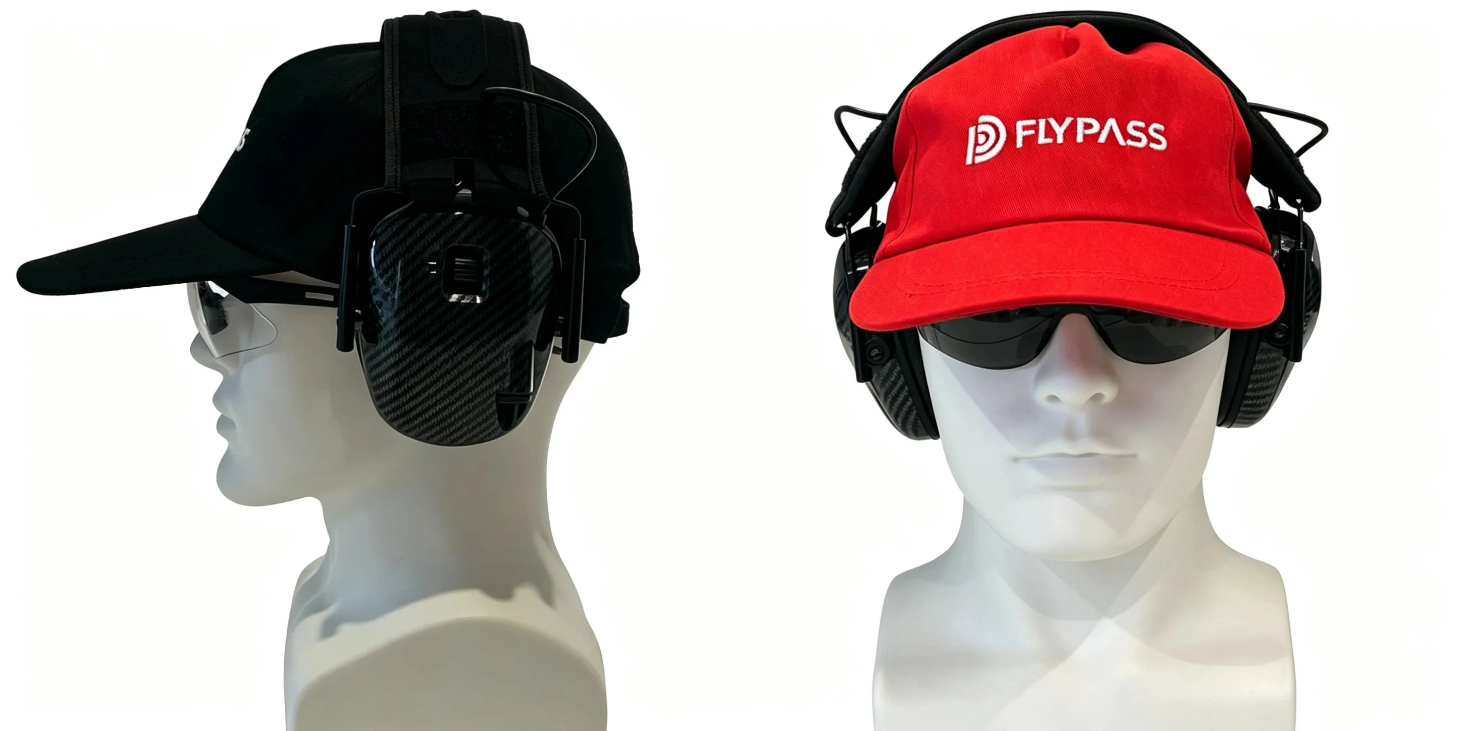 flypass eye and ear protection product rendering