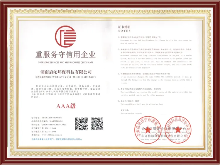 Enterprise Credit Registration Certificate AAA Credit Rating