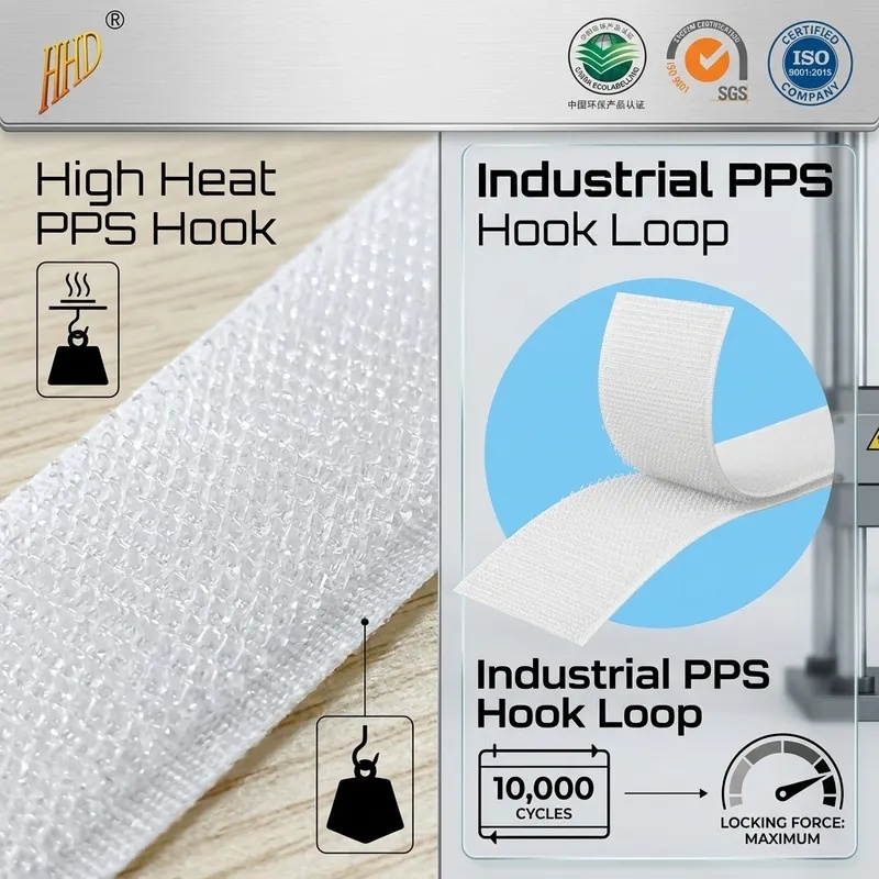 Polyphenylene Sulfide PPS Hook and Loop Tape Supplier | 260°C Heat Resistant Fireproof Fastener for Industrial Equipment