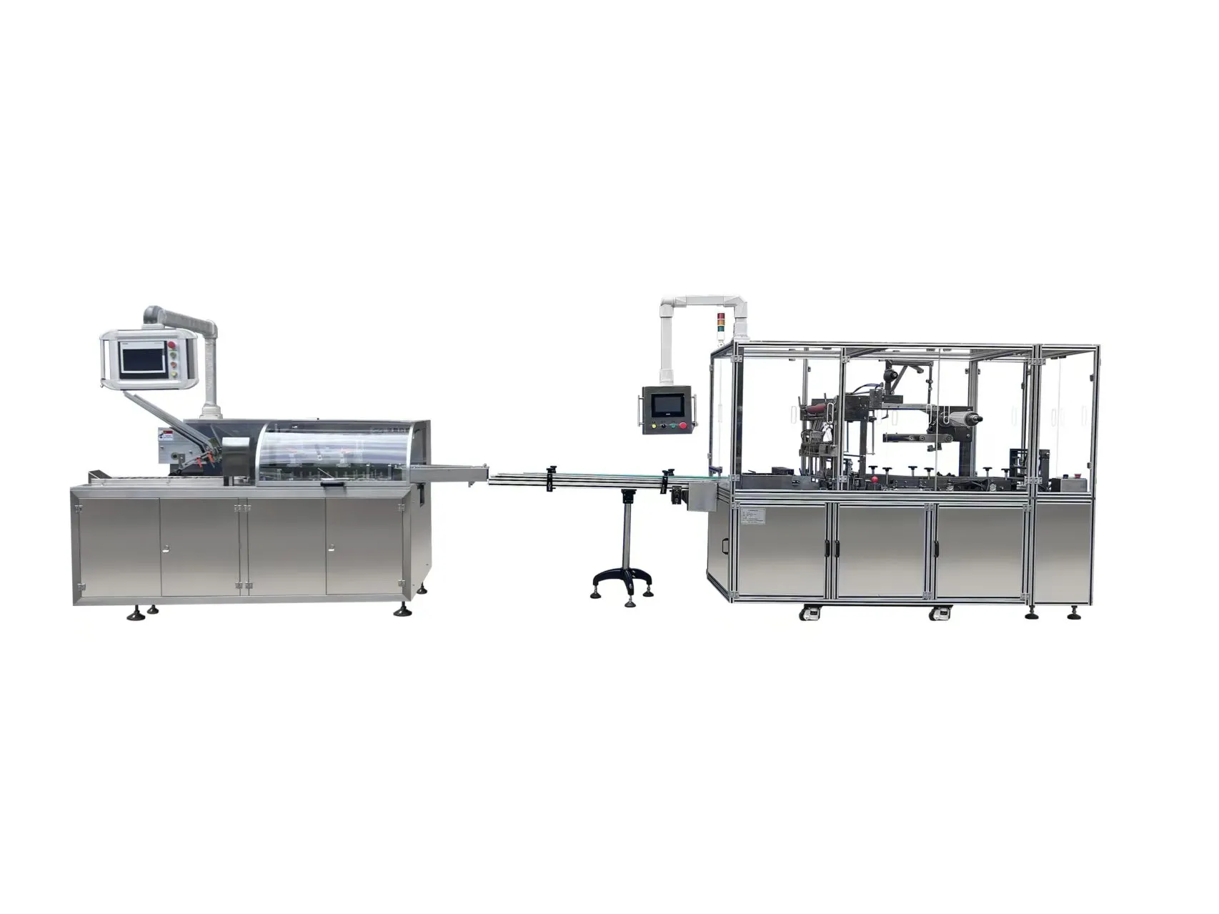 Linked Production Line: Automatic Cartoning Machine + Transparent Film Overwrapper