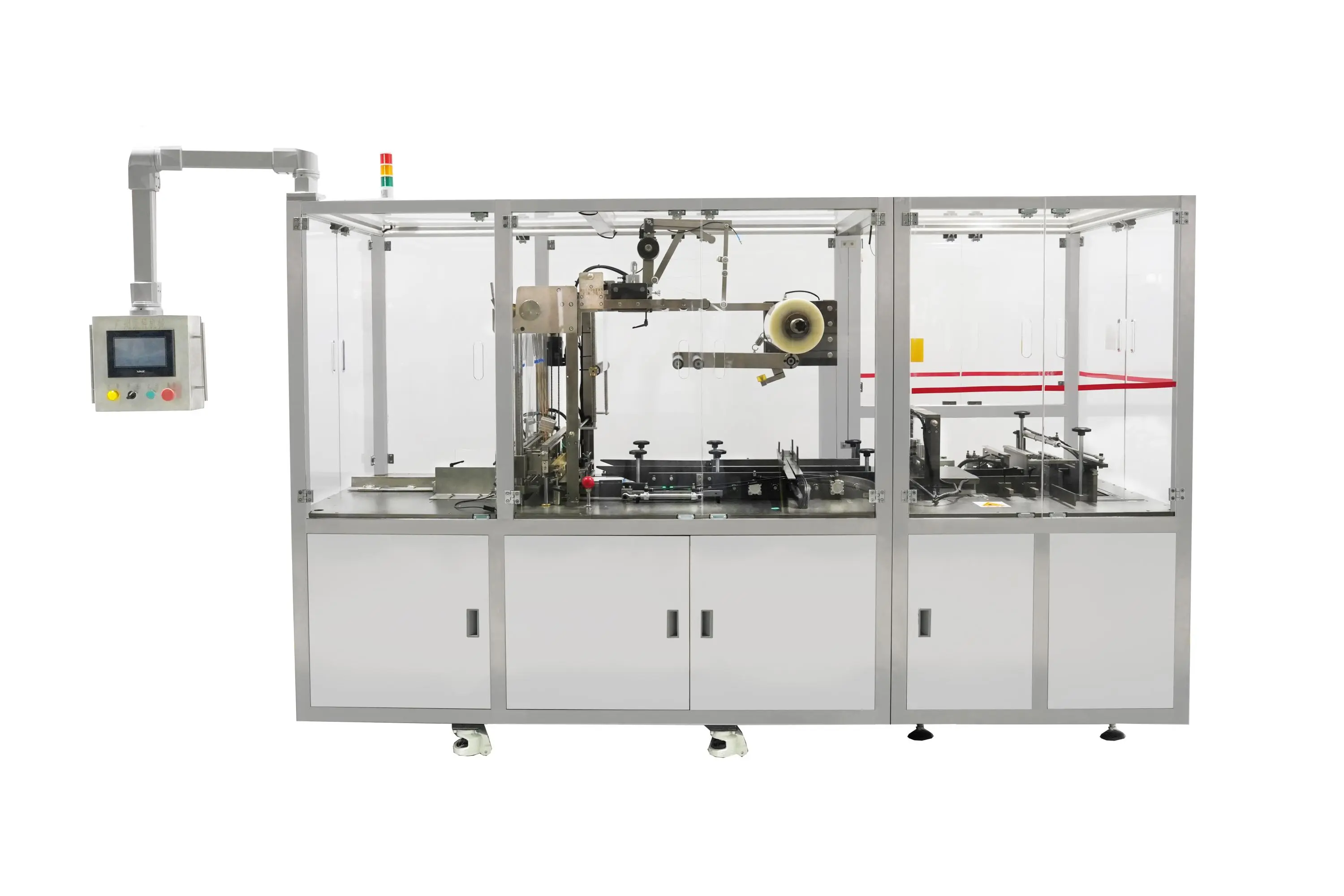 ZK360 Stainless Steel Transparent Film Overwrapping Machine With Glass Cover